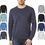 Castle Point Men's Castle Point Men's 100% Cotton Jumper Pullover Sweater, Navy, M UK