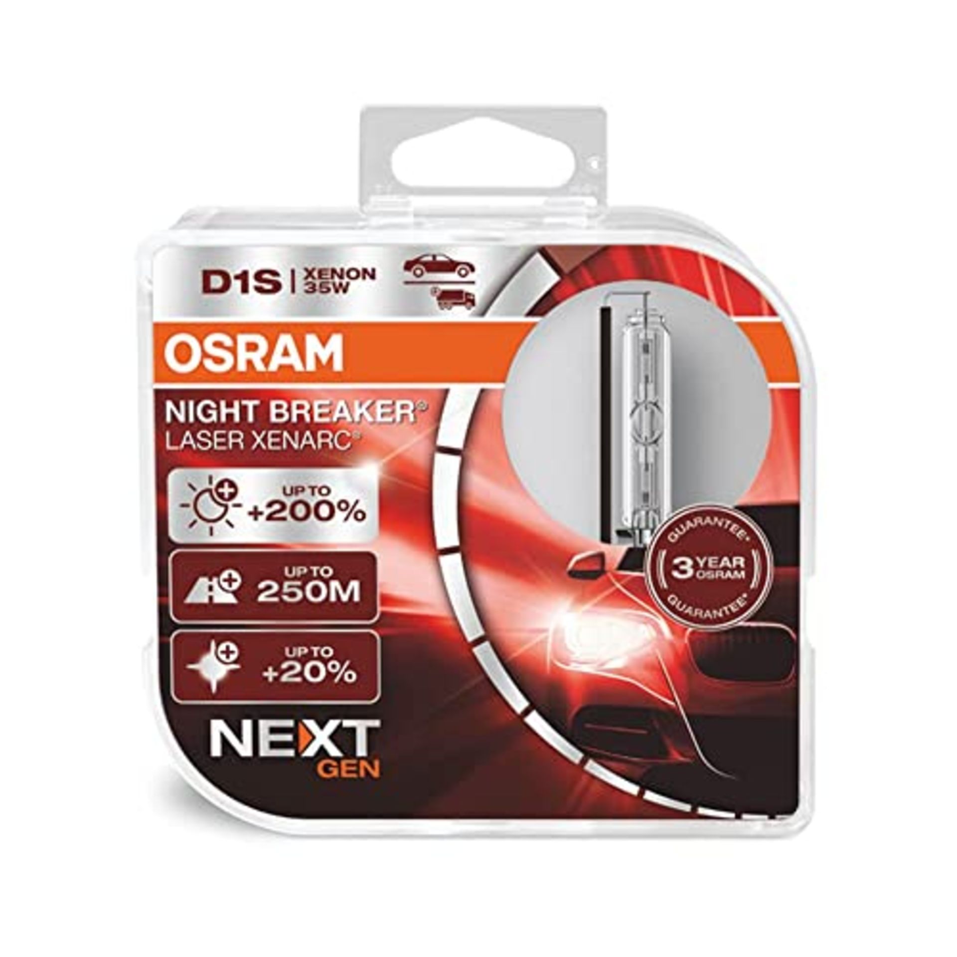 RRP £138.00 OSRAM XENARC NIGHT BREAKER LASER D1S, Next Generation, 200% more brightness, HID xenon