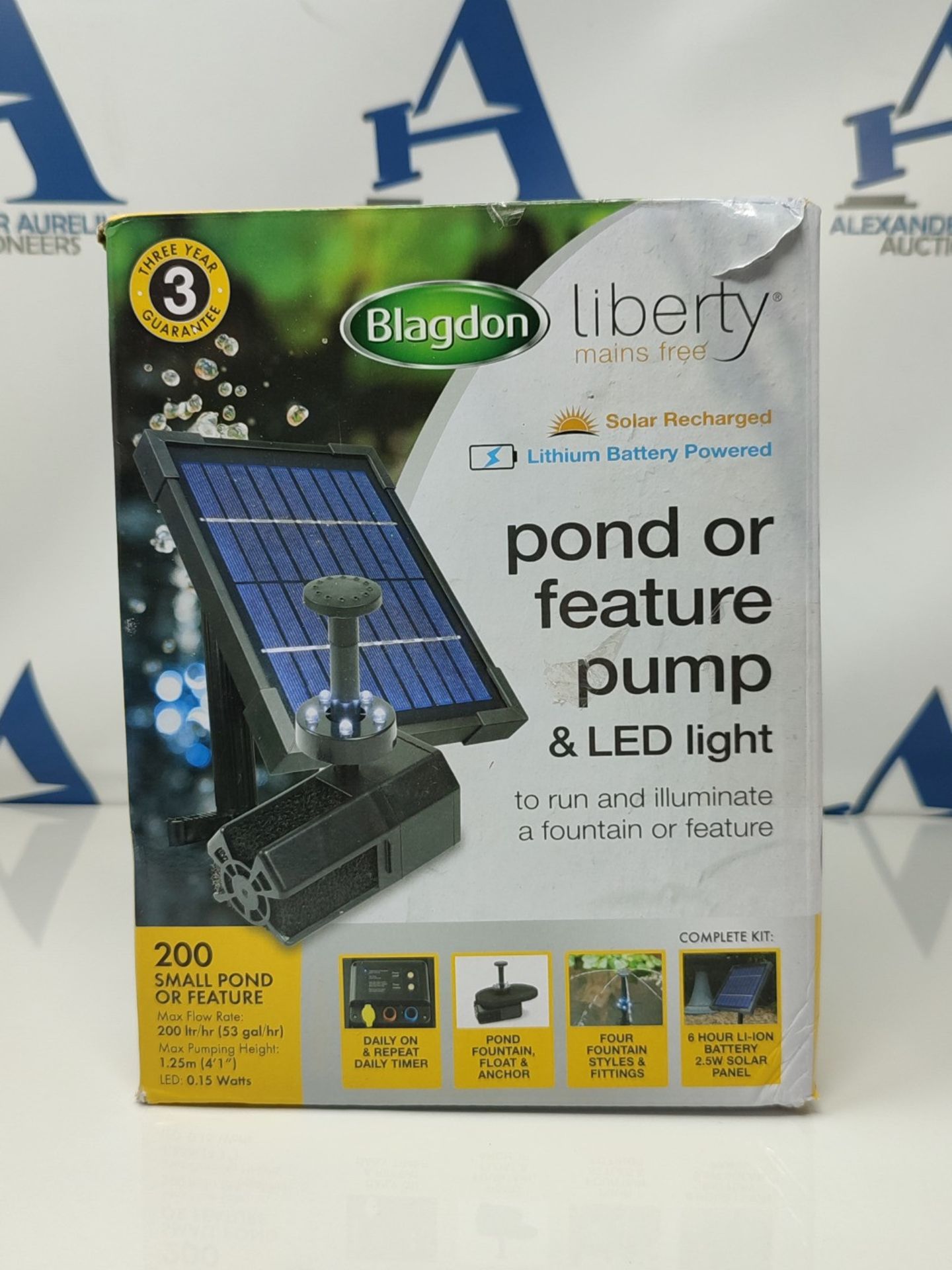 RRP £62.00 Blagdon Liberty Mains Free Solar Recharge Pond or Water Feature Pump with LED Light Ri - Image 2 of 3