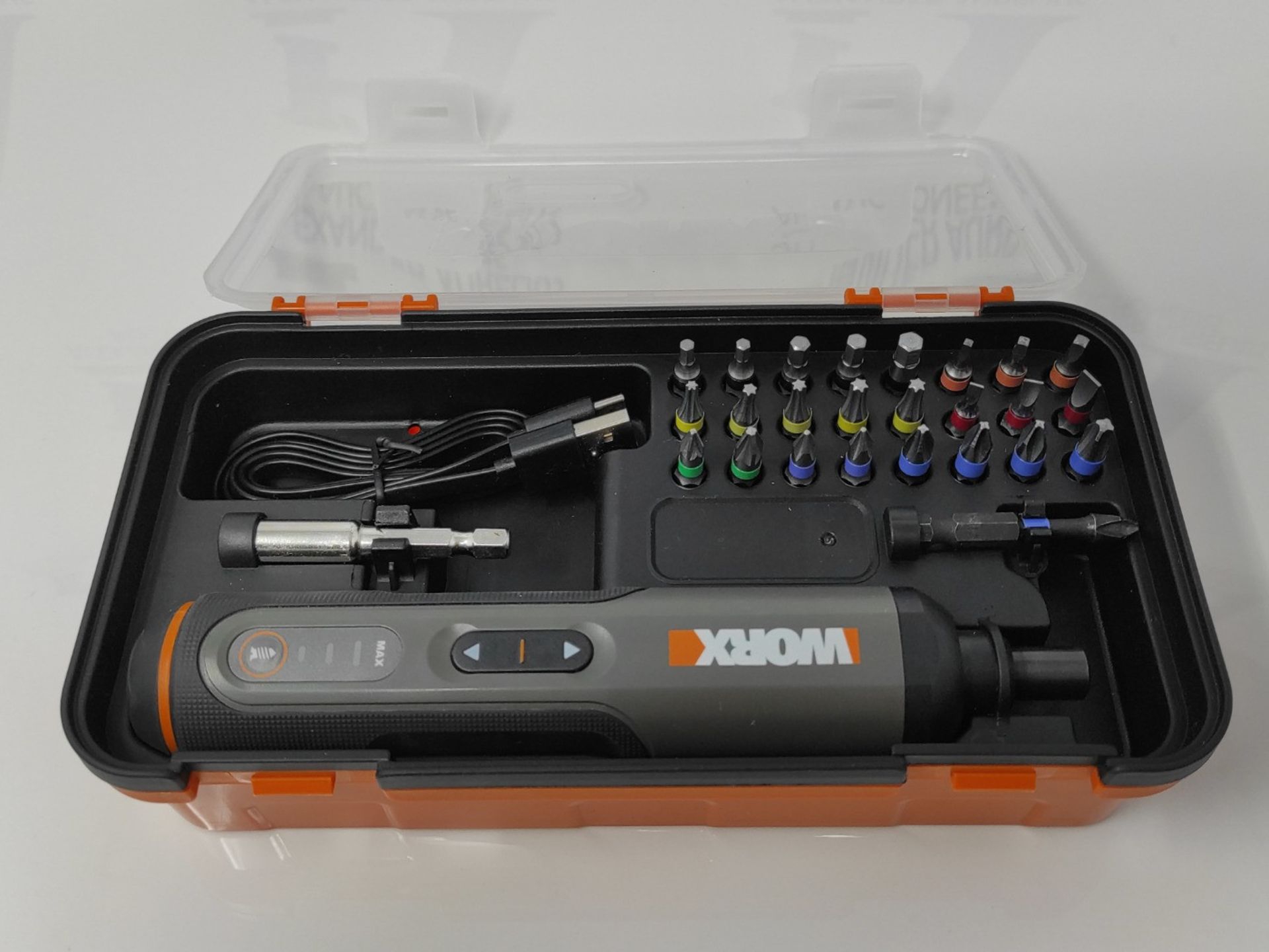 WORX WX240 3.6V (4V MAX) Mini Electric Screwdriver with 3-Gear Torque, 5Nm Power, 24pc - Image 3 of 3