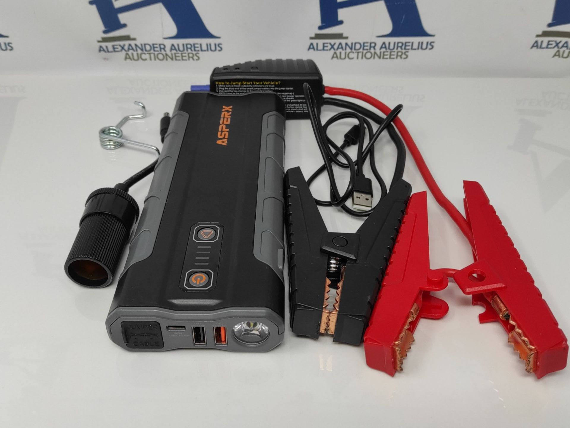 RRP £51.00 ASPERX 2500A Jump Starter Power Pack(Up to 10L Gas/7.3L Diesel), 21000mAh Car Jump Sta - Image 2 of 2