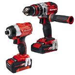 RRP £247.00 Einhell Power X-Change 18V Cordless Drill And Impact Driver Set - Including Storage Ba
