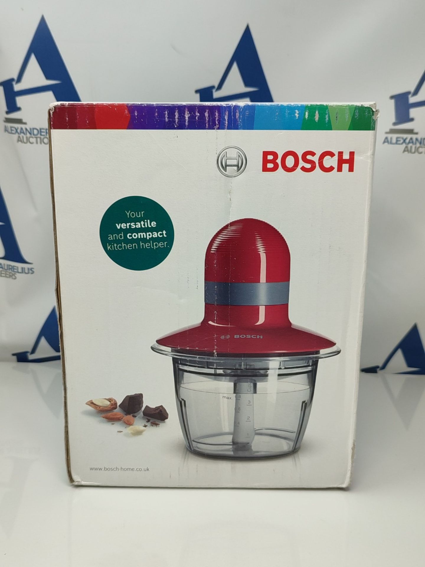 Bosch MMR08R1GB Mini Chopper, 400 W, 0.8 Litre - Red - Image 2 of 3