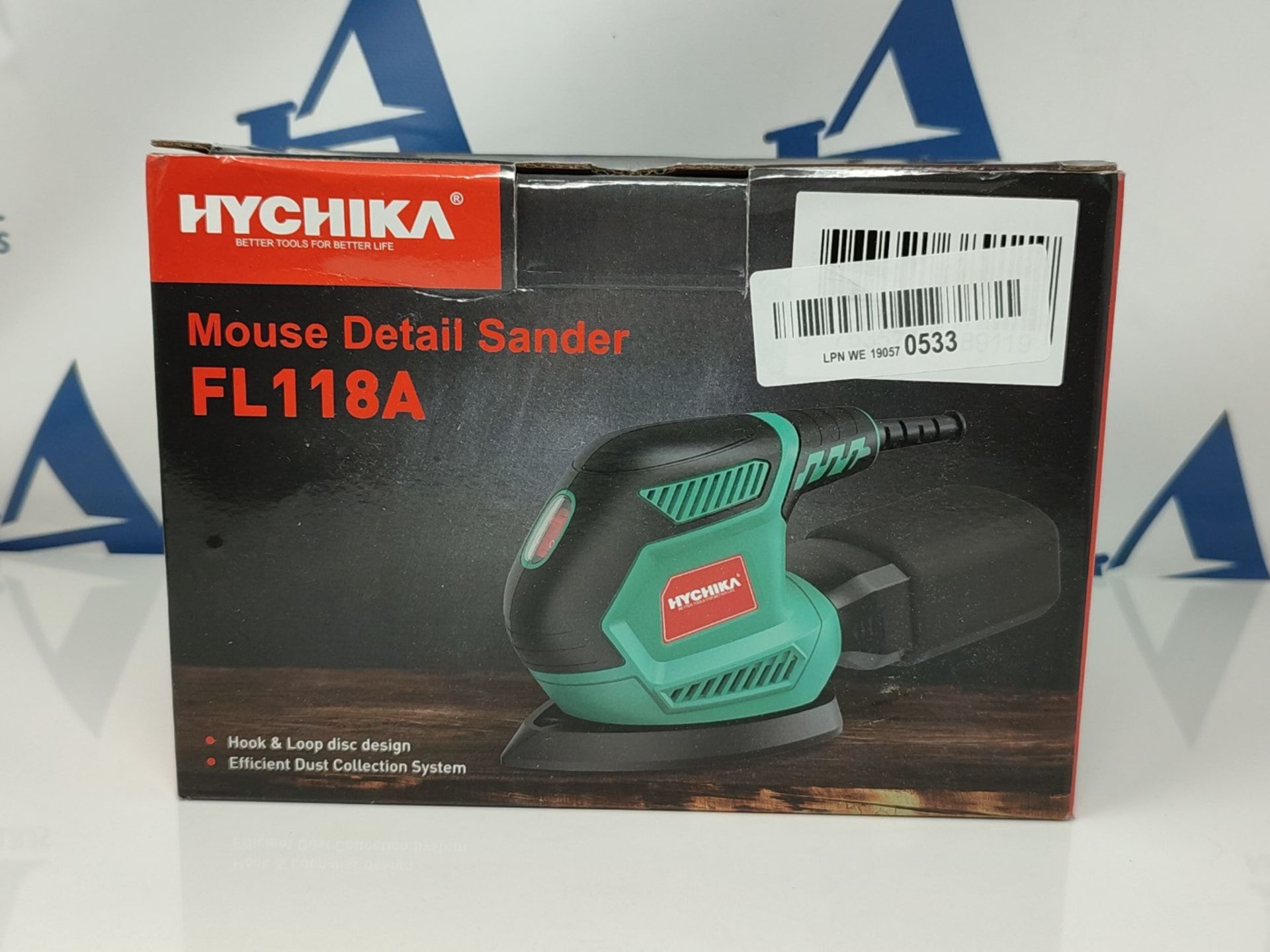 Mouse Sander, HYCHIKA Sanders for Wood with Dust Collector 200W, 12PCS Sandpapers(140