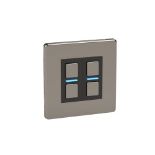 RRP £119.00 Lightwave LP22MK2 Smart Dimmer with Energy Monitoring, 2 Gang, Stainless Steel - Works