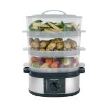 Morphy Richards 48755 3 Tier Food Steamer Three Tier Stainless Steel Food Steamer, Bla