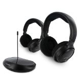 RRP £65.00 [CRACKED] Metronic 480182 TV Duo Wireless Stereo Headphones - Black