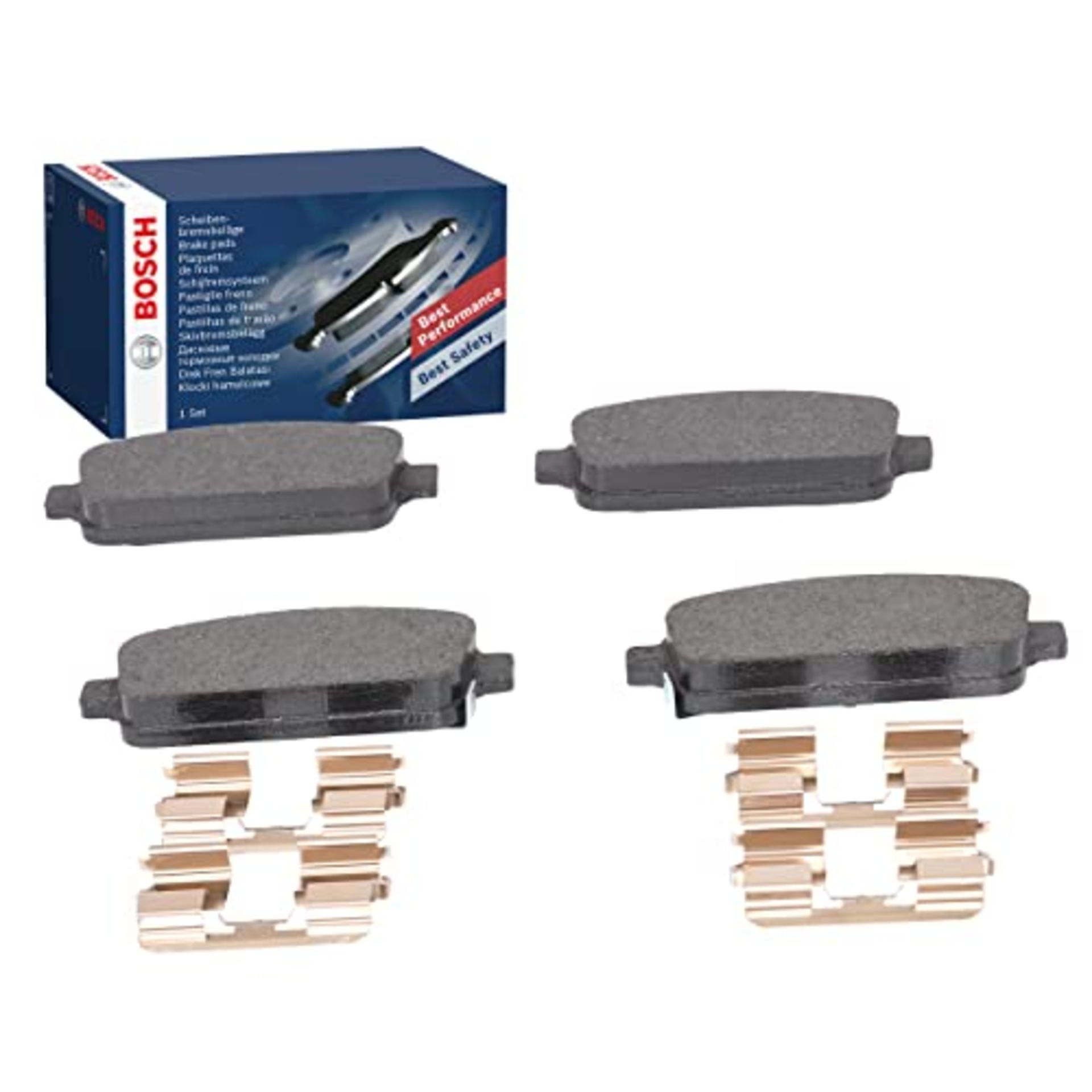 Bosch BP1357 Brake Pads - Rear Axle - ECE-R90 Certified - 1 Set of 4 Pads