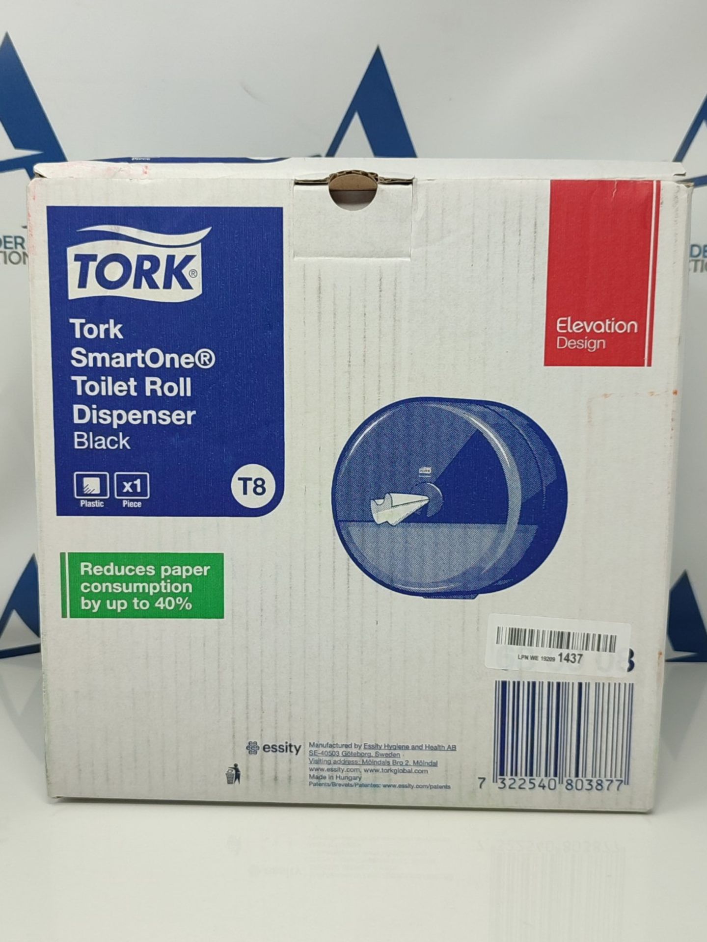 Tork SmartOne Toilet Roll Dispenser Black T8, High Capacity, Elevation Range, 680008 - Image 2 of 3