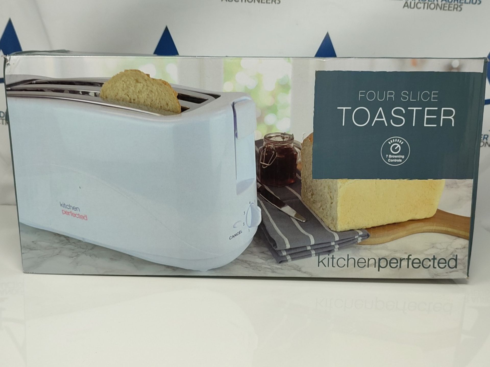 KitchenPerfected 4 Slice Long Slot Toaster - White - E2112WH - Image 2 of 3