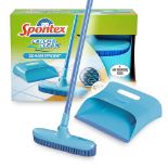 Spontex Catch & Clean Indoor Rubber Broom and Dustpan Set - Dustpan and Brush Set for
