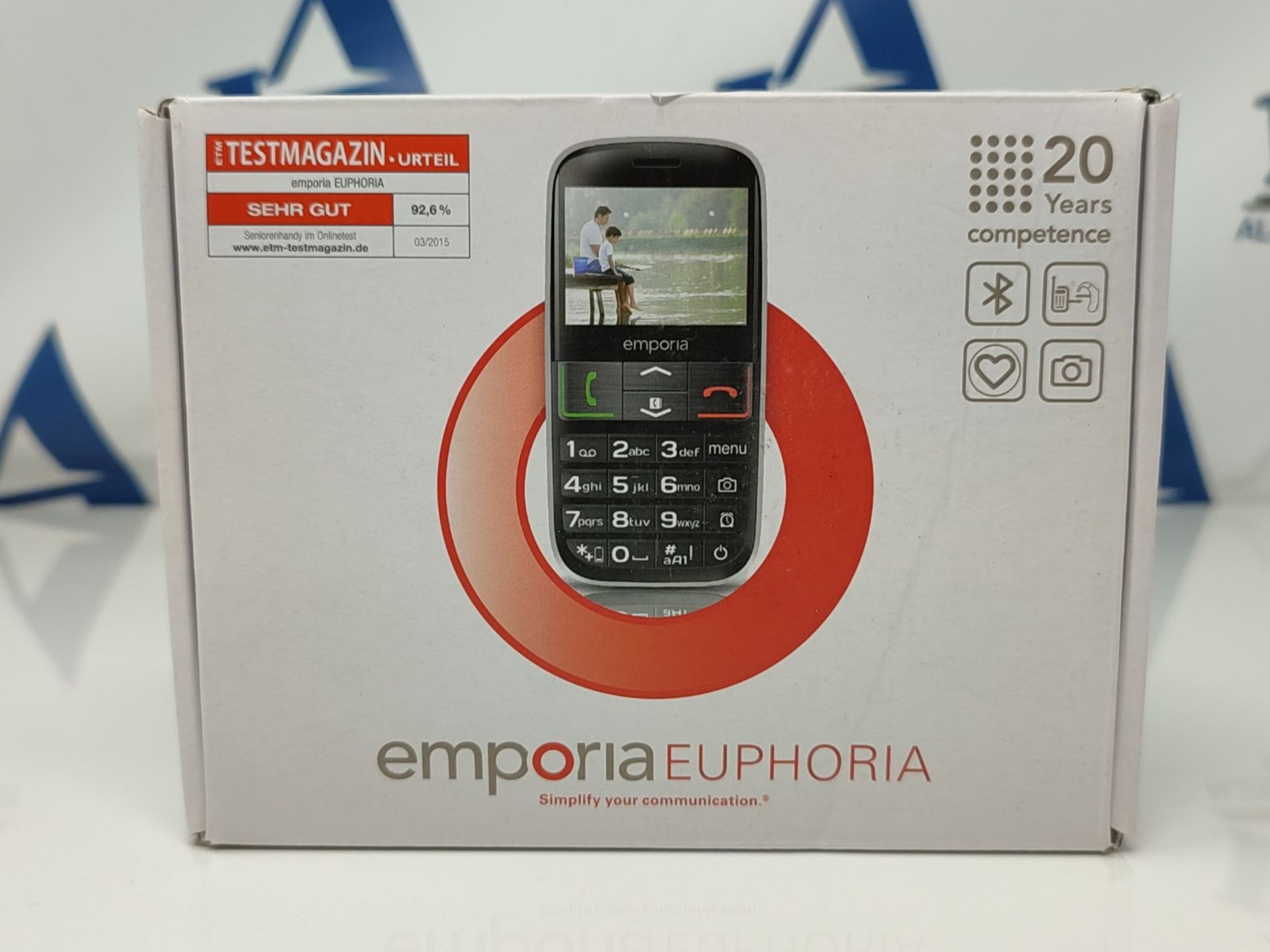 RRP £64.00 Emporia EUPHORIA 2.3" 90g Black, Silver - mobile phones (Single SIM, MiniSIM, Alarm cl - Bild 2 aus 3