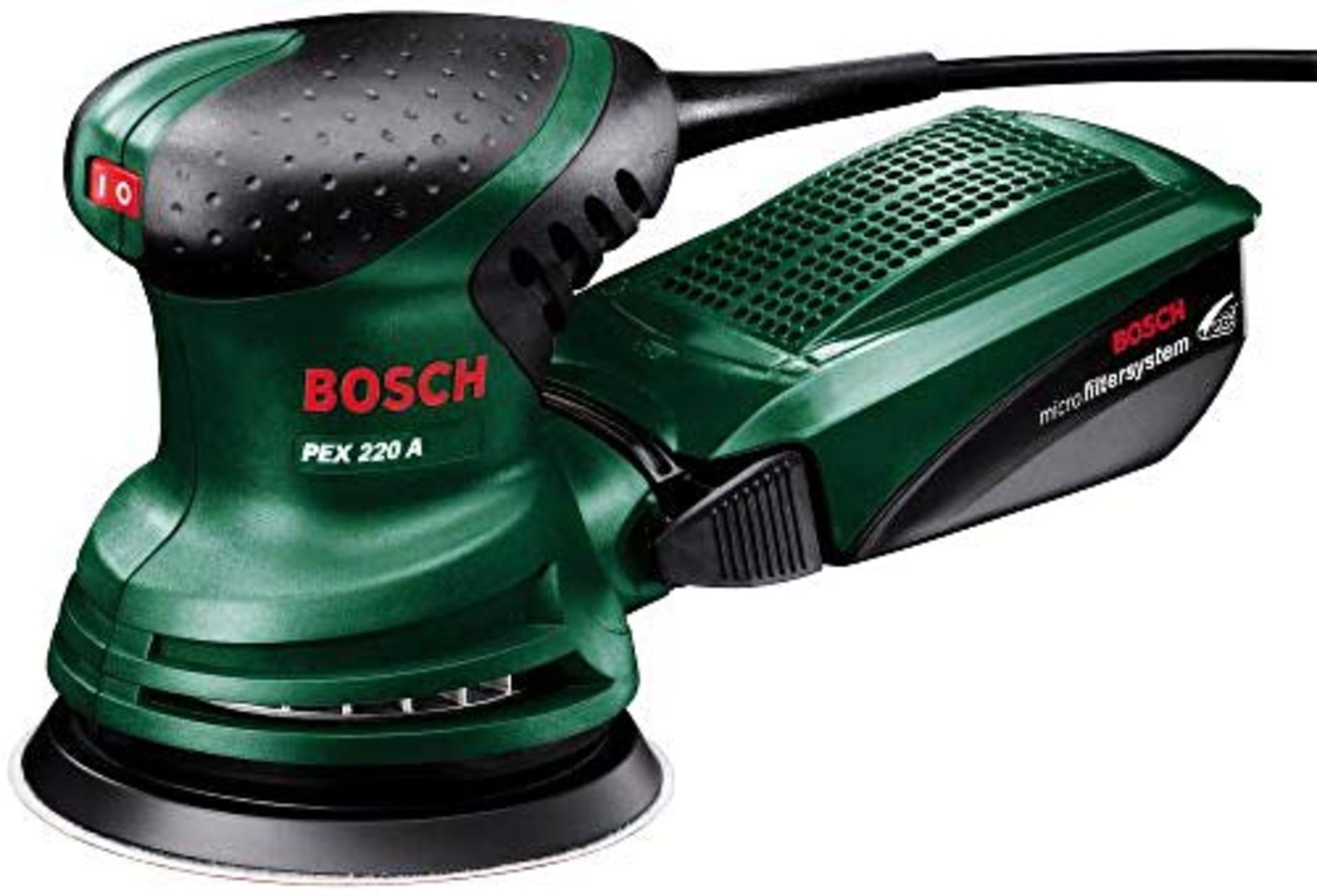 RRP £54.00 Bosch Home and Garden Random Orbit Sander PEX 220 A (220 W, in carton packaging)