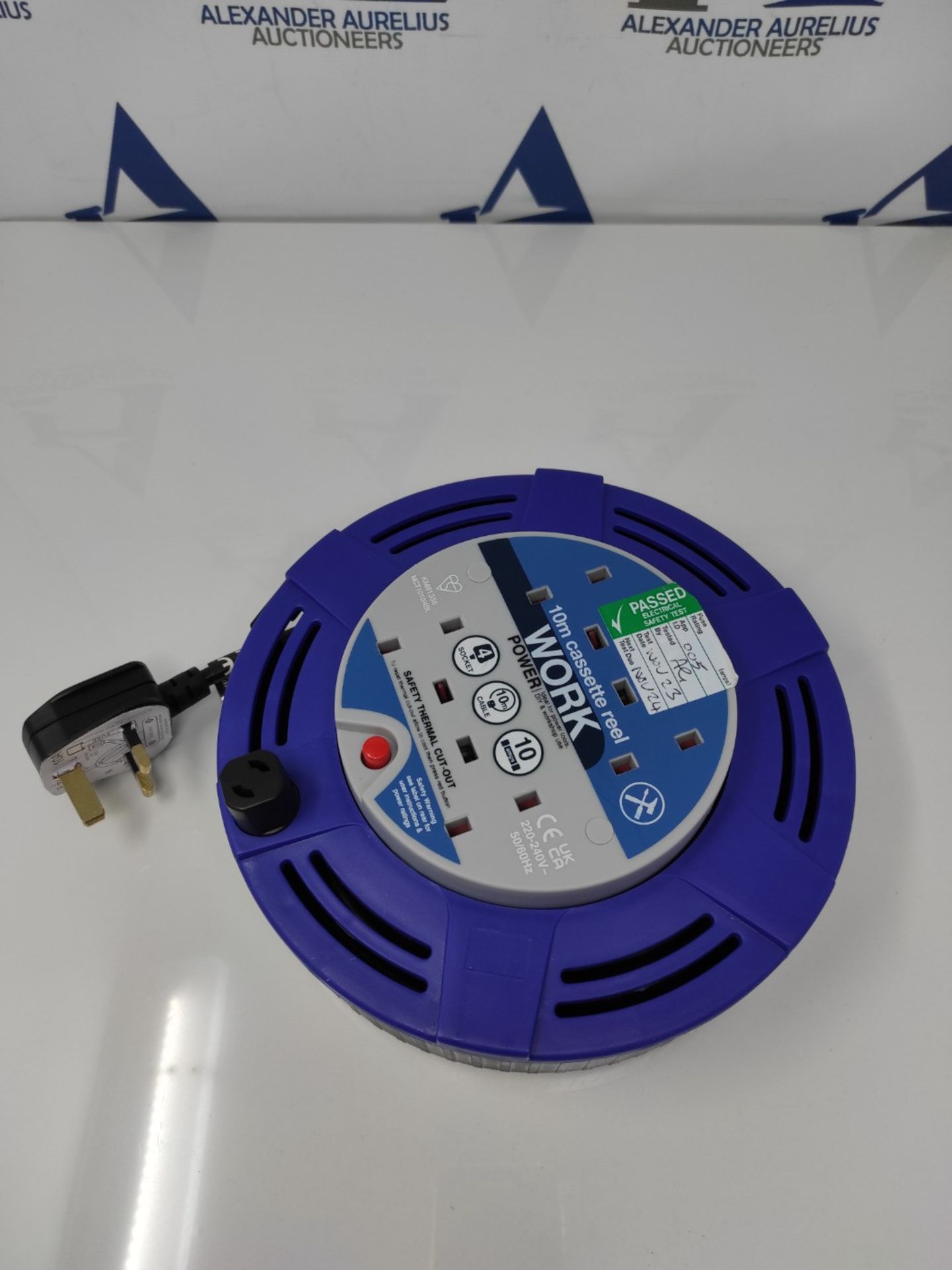 Masterplug MCT1010/4BL-MP Four Socket Cassette Reel Extension Lead, 10 Metres, Blue - Image 3 of 3