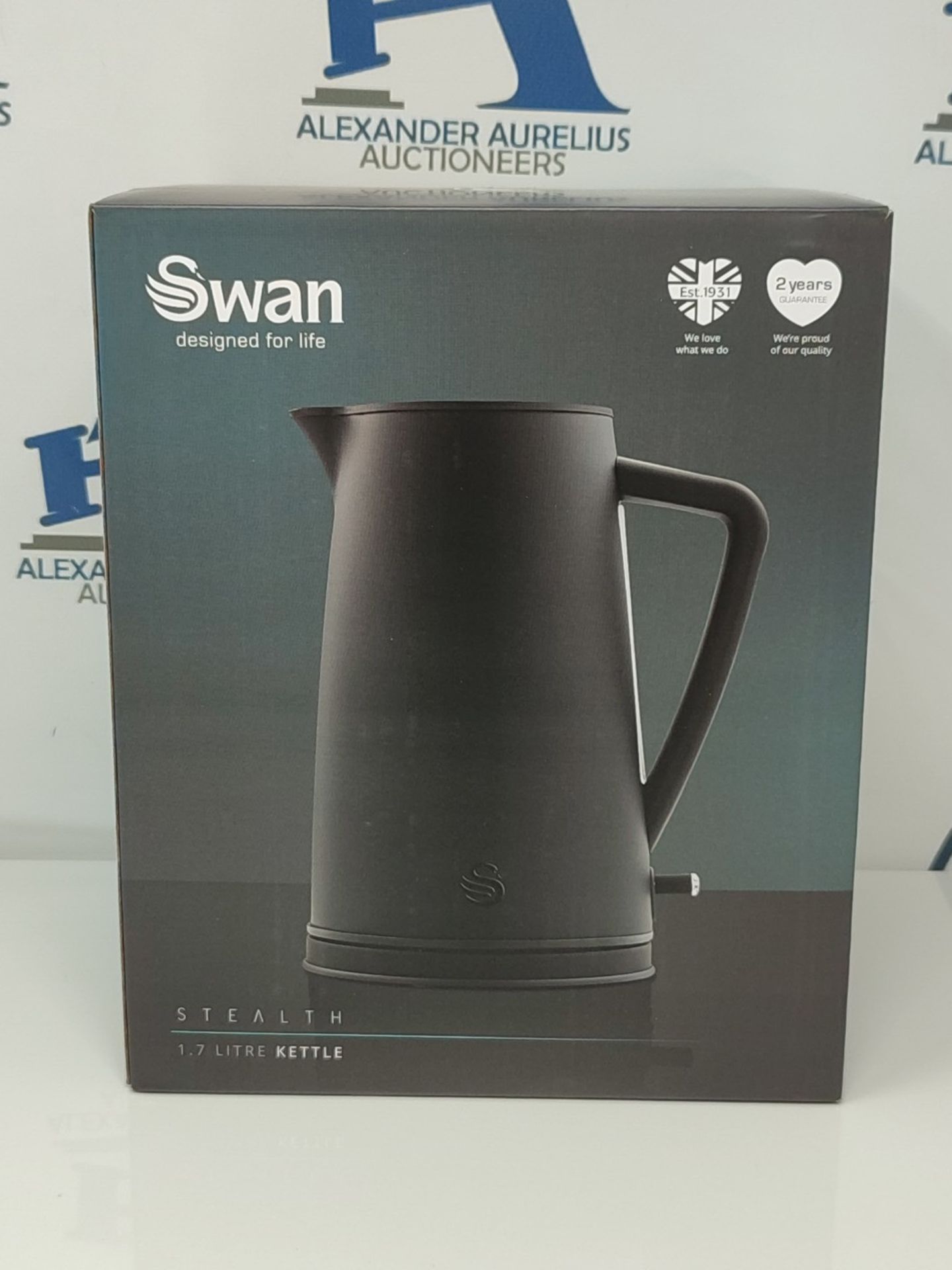 RRP £54.00 Swan Stealth 1.7 Litre Kettle, Matte Black, Rapid Boil, Streamlined Design, SK14640BLK - Bild 2 aus 3