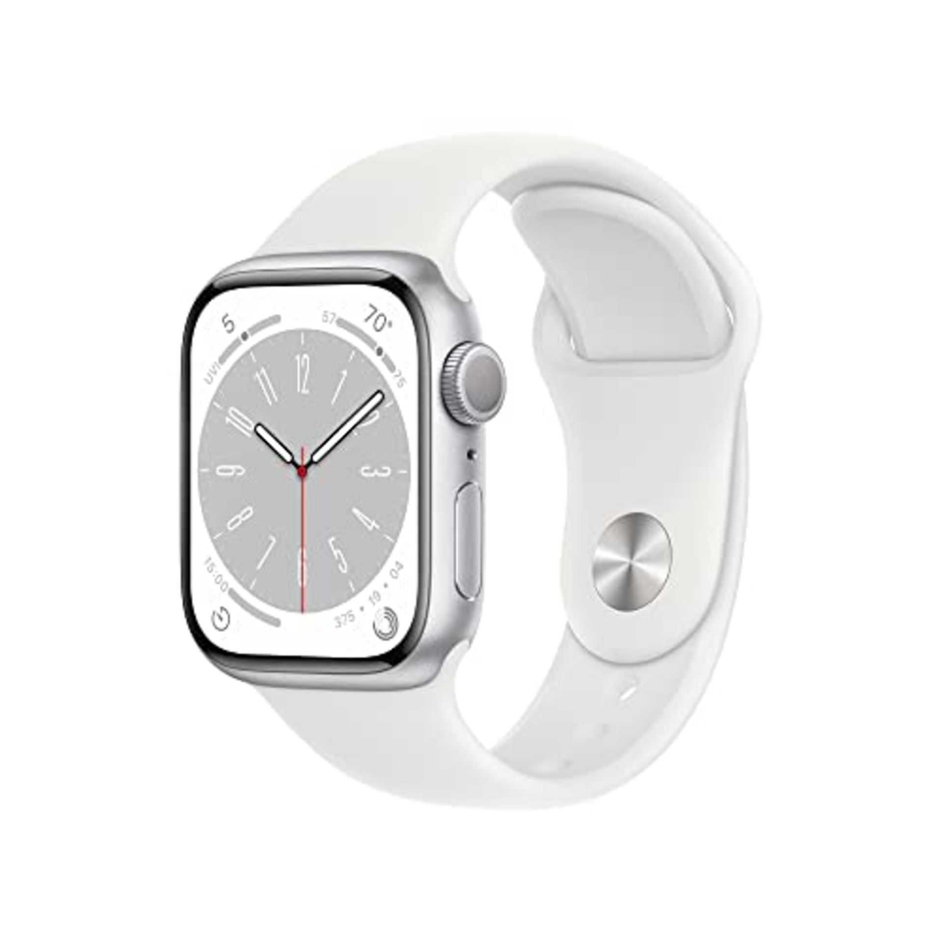 RRP £401.00 [INCOMPLETE] Apple Watch Series 8 (GPS 41mm) Smart watch - Silver Aluminium Case with