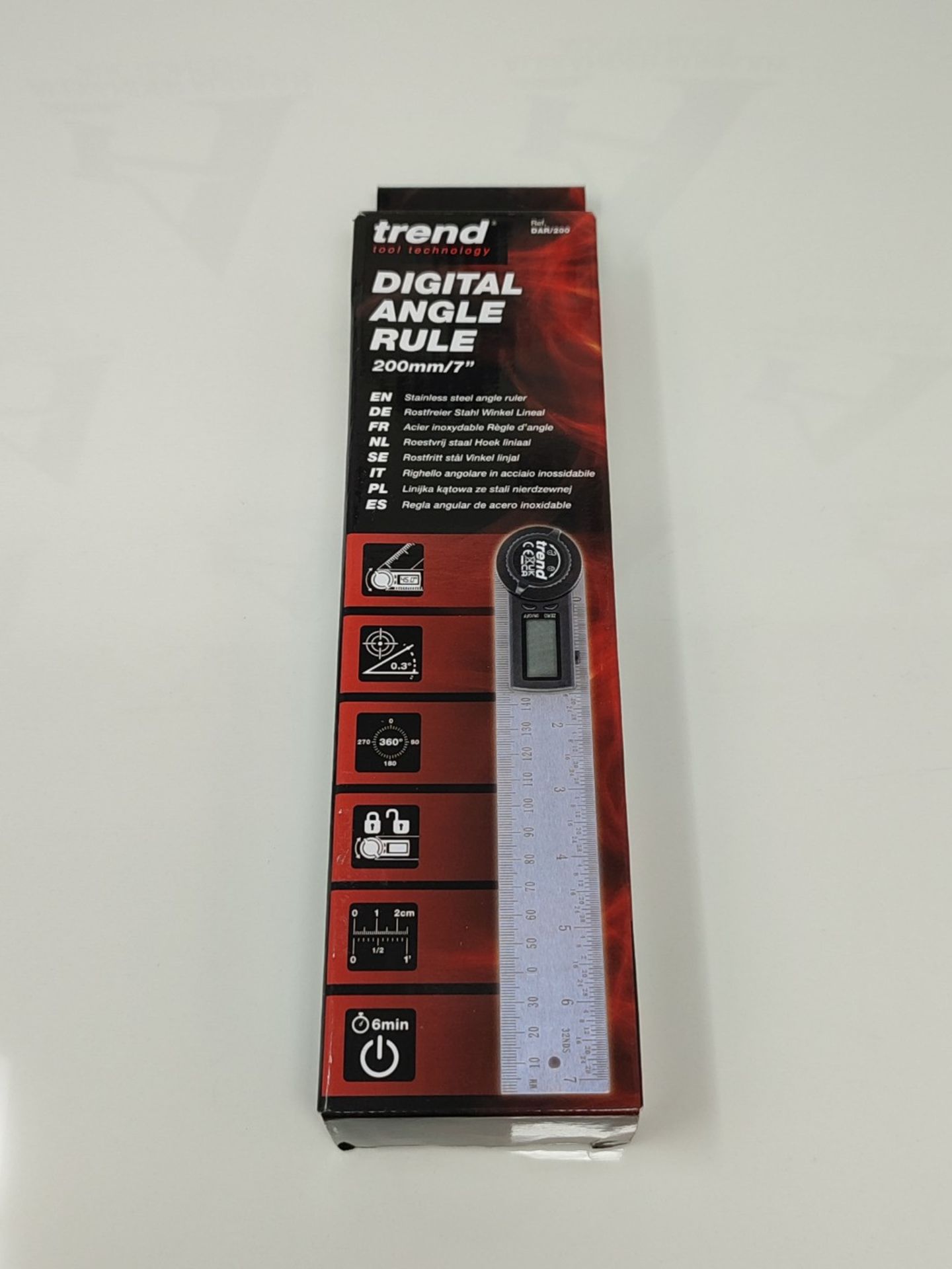 Trend 7 inch Digital Angle Finder Ruler, Precise Internal & External Measurements, DAR - Image 2 of 3