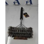 Mountain Grillers Grill Brush with Durable Bristles & Sharp Scraper - Prevents Flare U