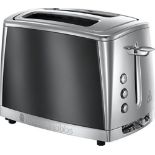 Russell Hobbs 23221 Luna Two Slice Toaster, 1500 W, Grey
