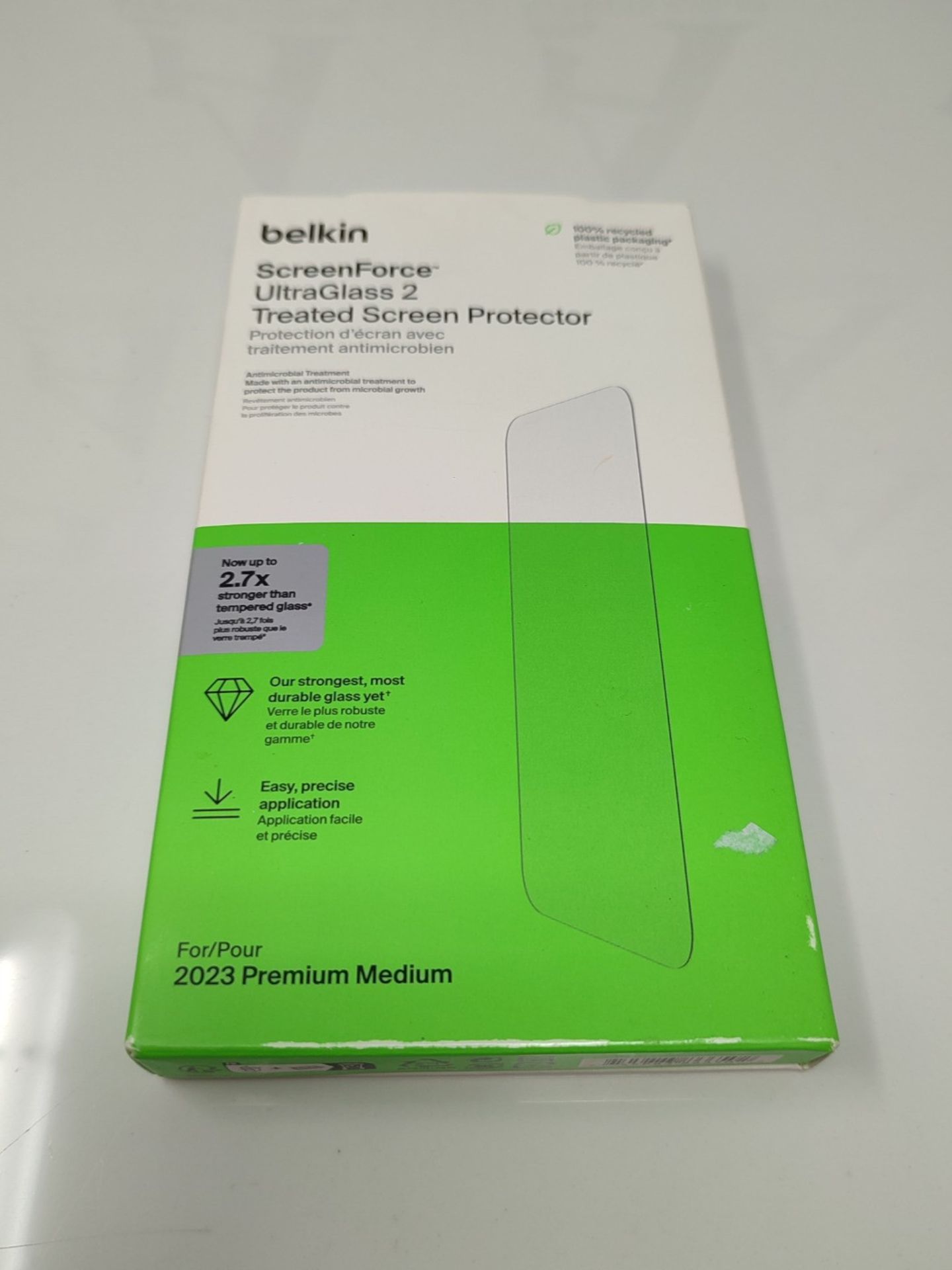 Belkin ScreenForce UltraGlass 2 Treated iPhone 15 Pro Screen Protector, Scratch-Resist - Image 2 of 3