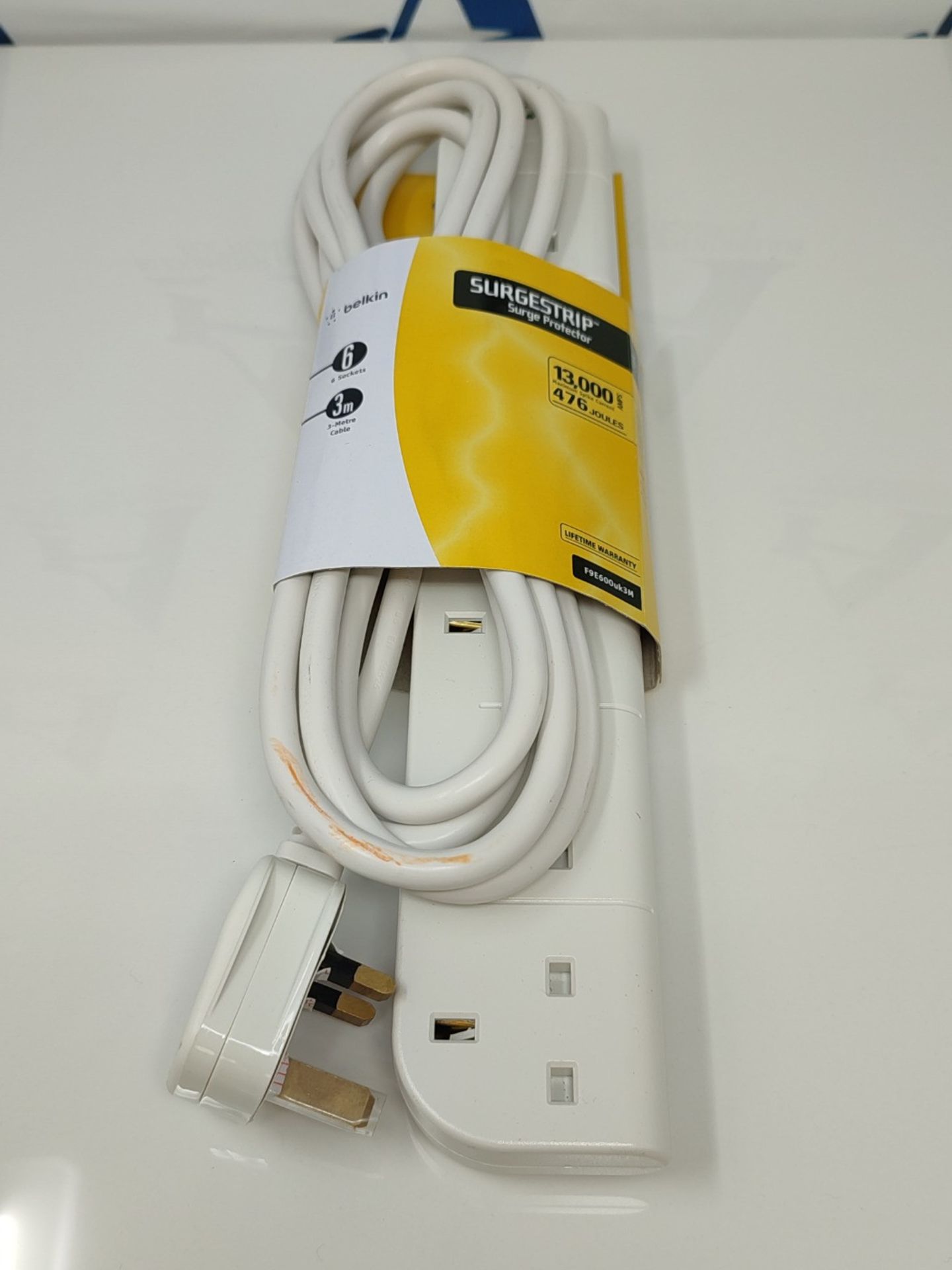 Belkin E-Series 6 Plug SurgeStrip Surge Protected Extension Lead - 3 m, White - Image 2 of 3