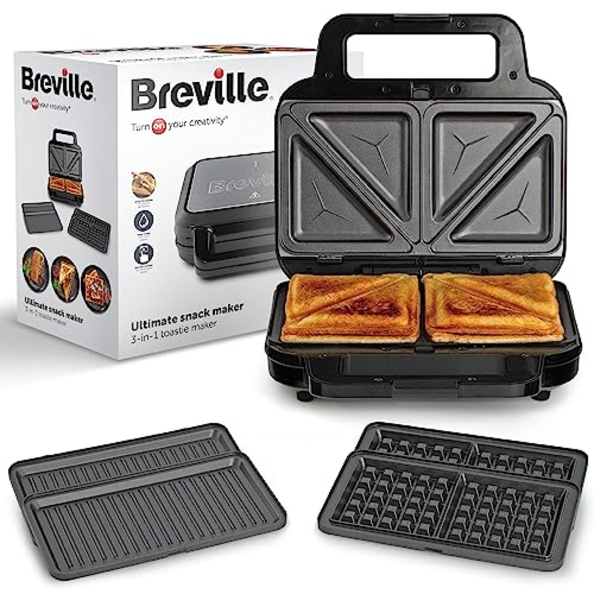 Breville 3-in-1 Ultimate Snack Maker | Deep Fill Toastie Maker, Waffle Maker & Panini