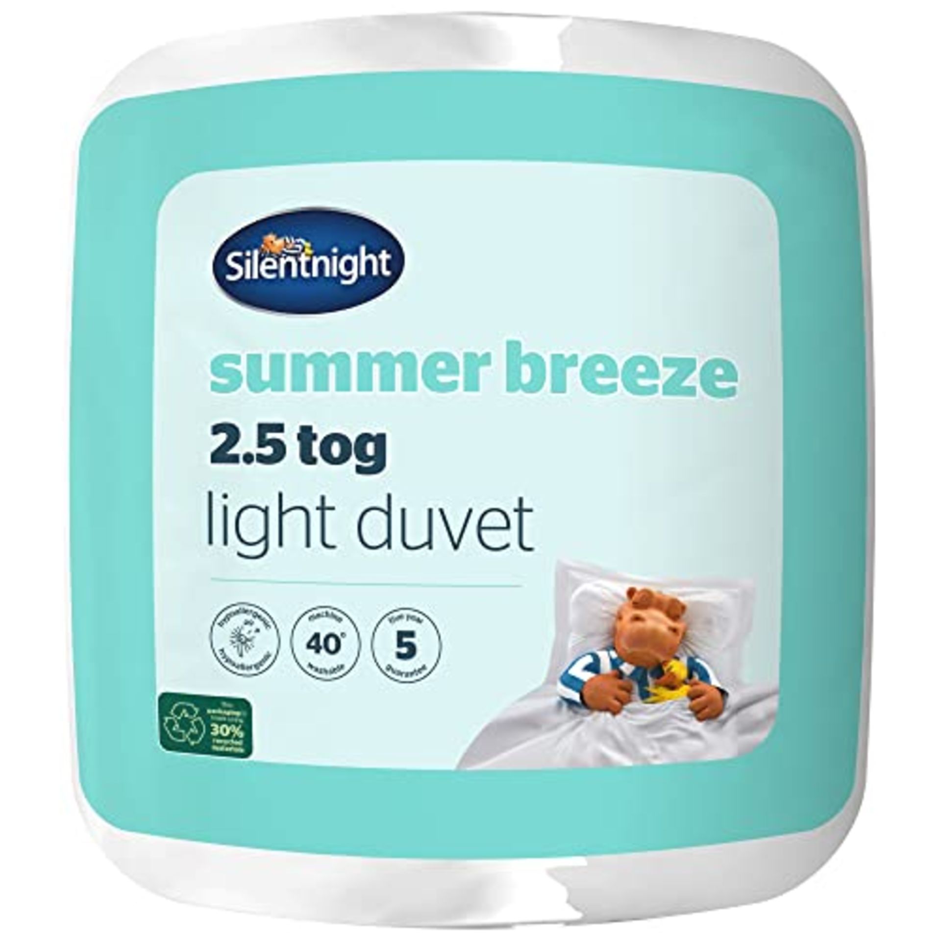 Silentnight Summer Breeze 2.5 Tog Super King Duvet - Lightweight Low Tog Summer Duvet