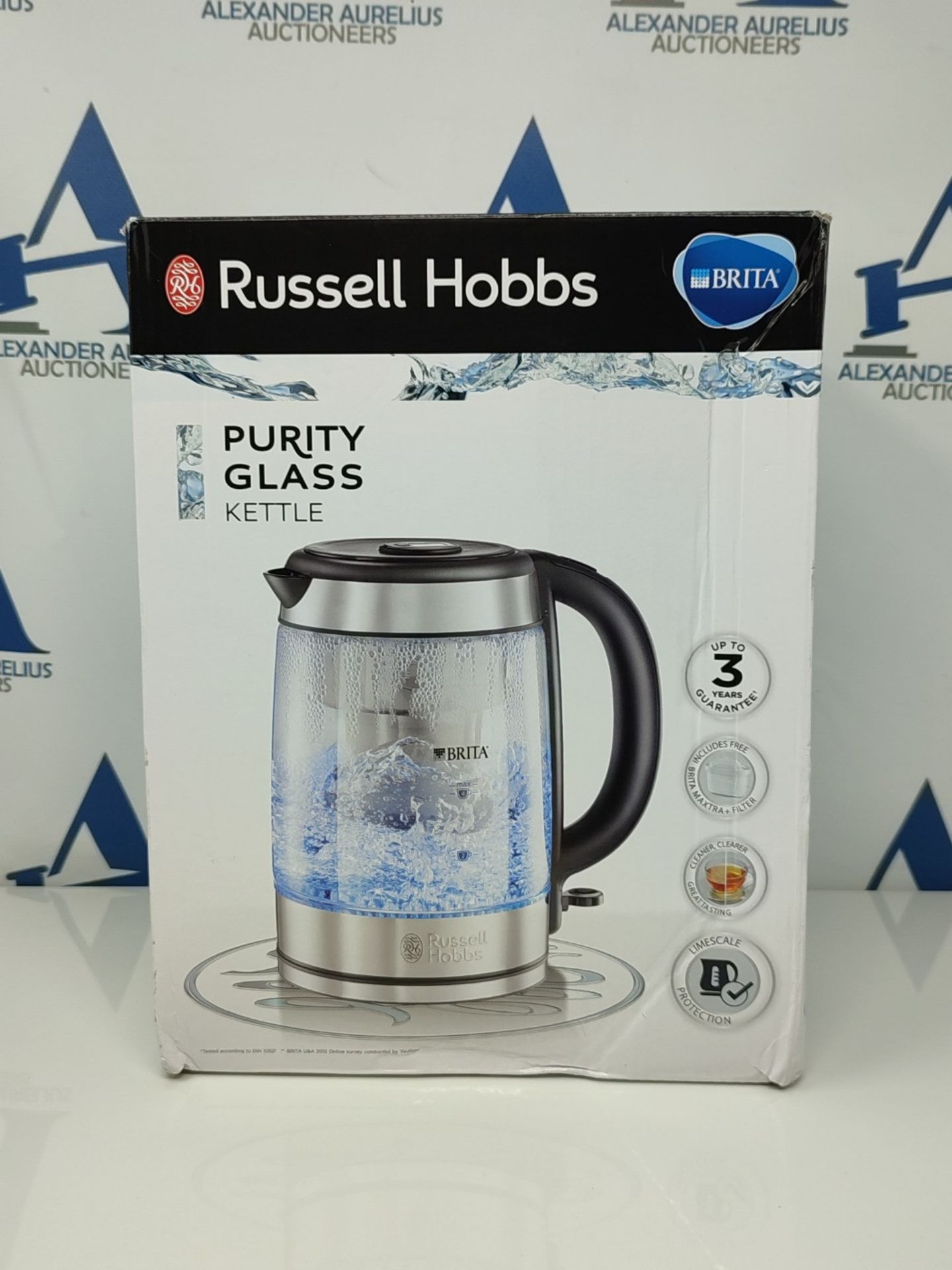 Russell Hobbs 21600-10 Illuminating Glass Kettle, Black, 1.7 Litre, 3000 Watt - Bild 2 aus 3