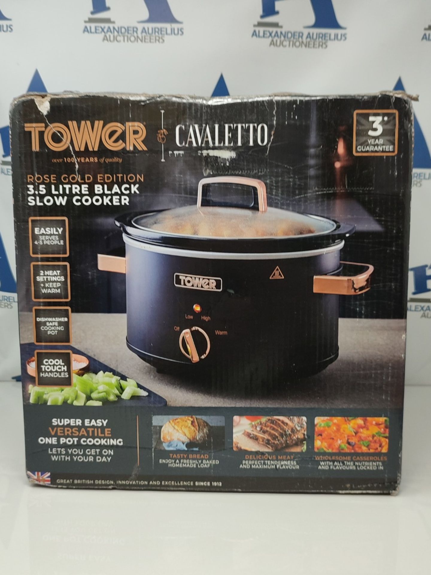 Tower T16042BLK Cavaletto 3.5 Litre Slow Cooker with 3 Heat Settings, Removable Pot an - Image 2 of 3