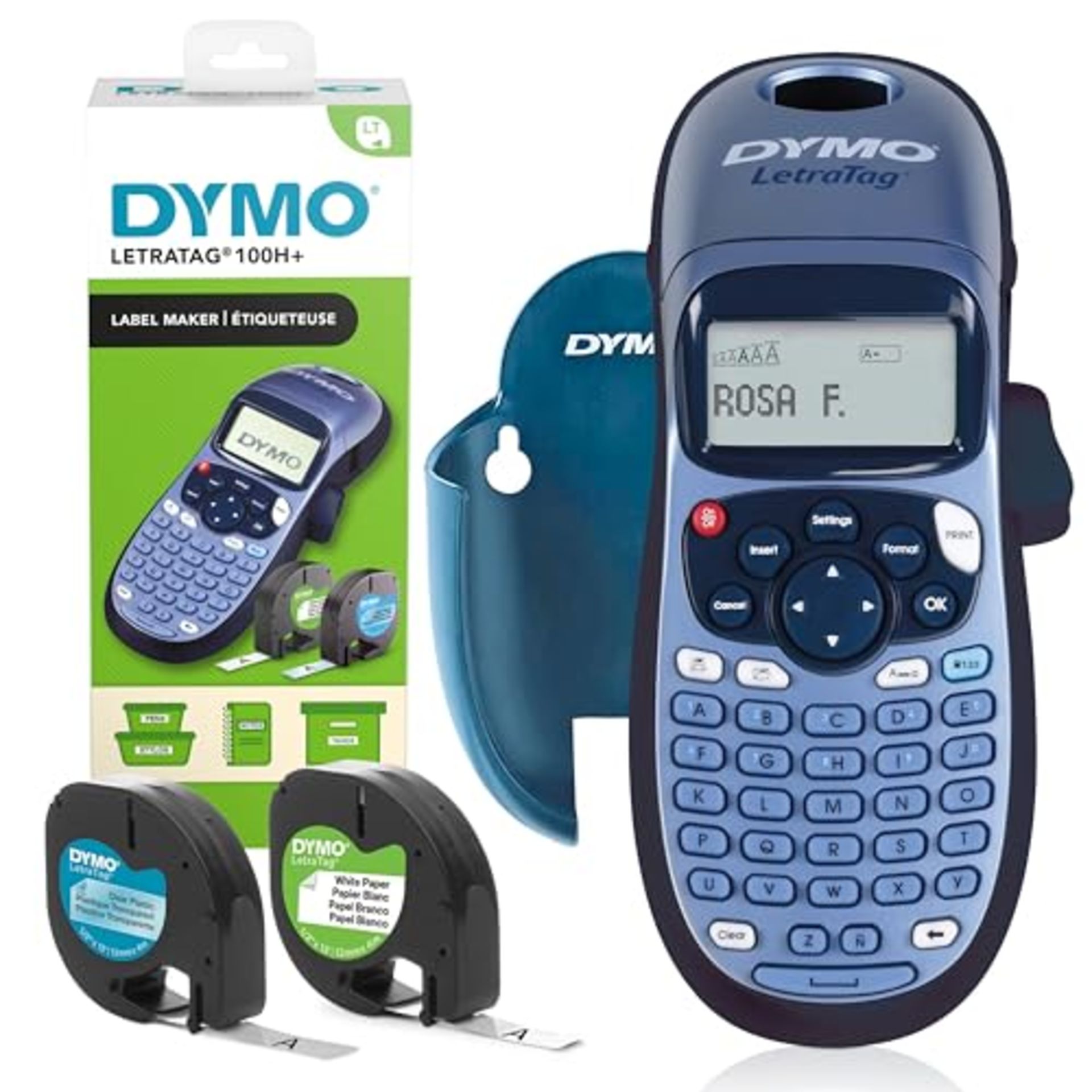 Dymo LetraTag LT-100H Label Maker Starter Kit | Handheld Label Maker Machine | with Pa