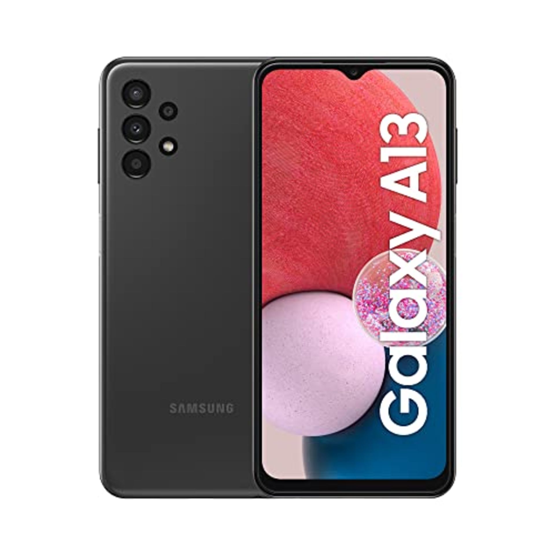 RRP £178.00 Samsung Galaxy A13 Mobile Phone SIM Free Android Smartphone 64 GB Awesome Black 3 Year