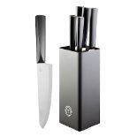 [CRACKED] MasterChef Knife Set with Block 5 Kitchen Knives with Sharp Stainless Steel