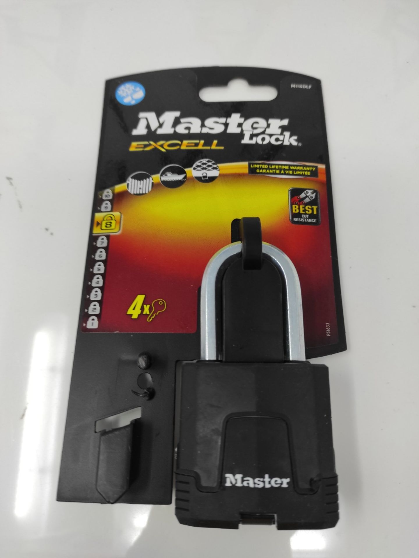 MASTER LOCK Heavy Duty Padlock, Security level 10/10, Outdoor, Keyed, Covered Laminate - Bild 2 aus 2