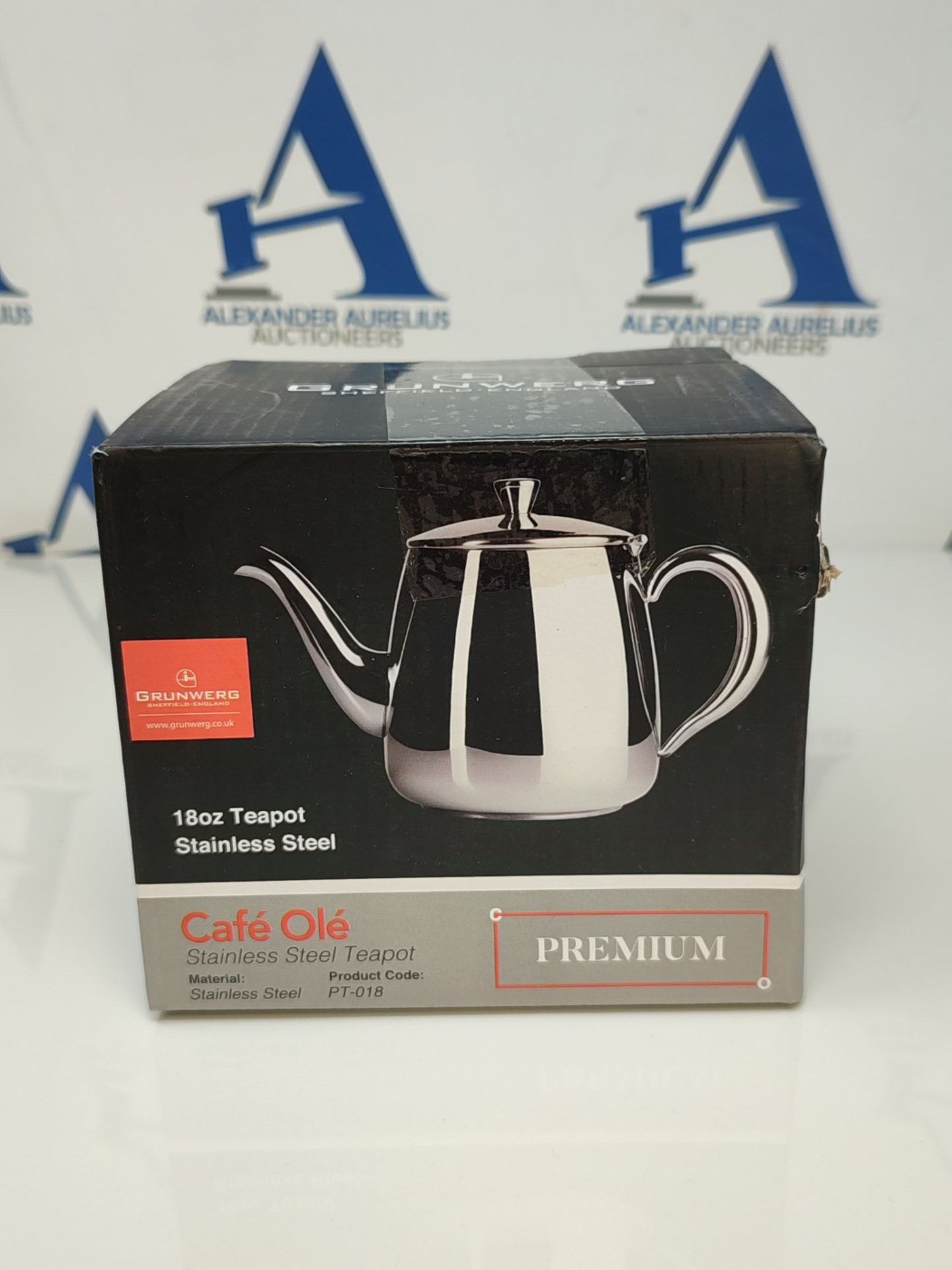Café Olé PT-018 Premium Tea Pot, 18/10 Stainless Steel, Mirror Polished, 18oz, Stay - Bild 2 aus 3