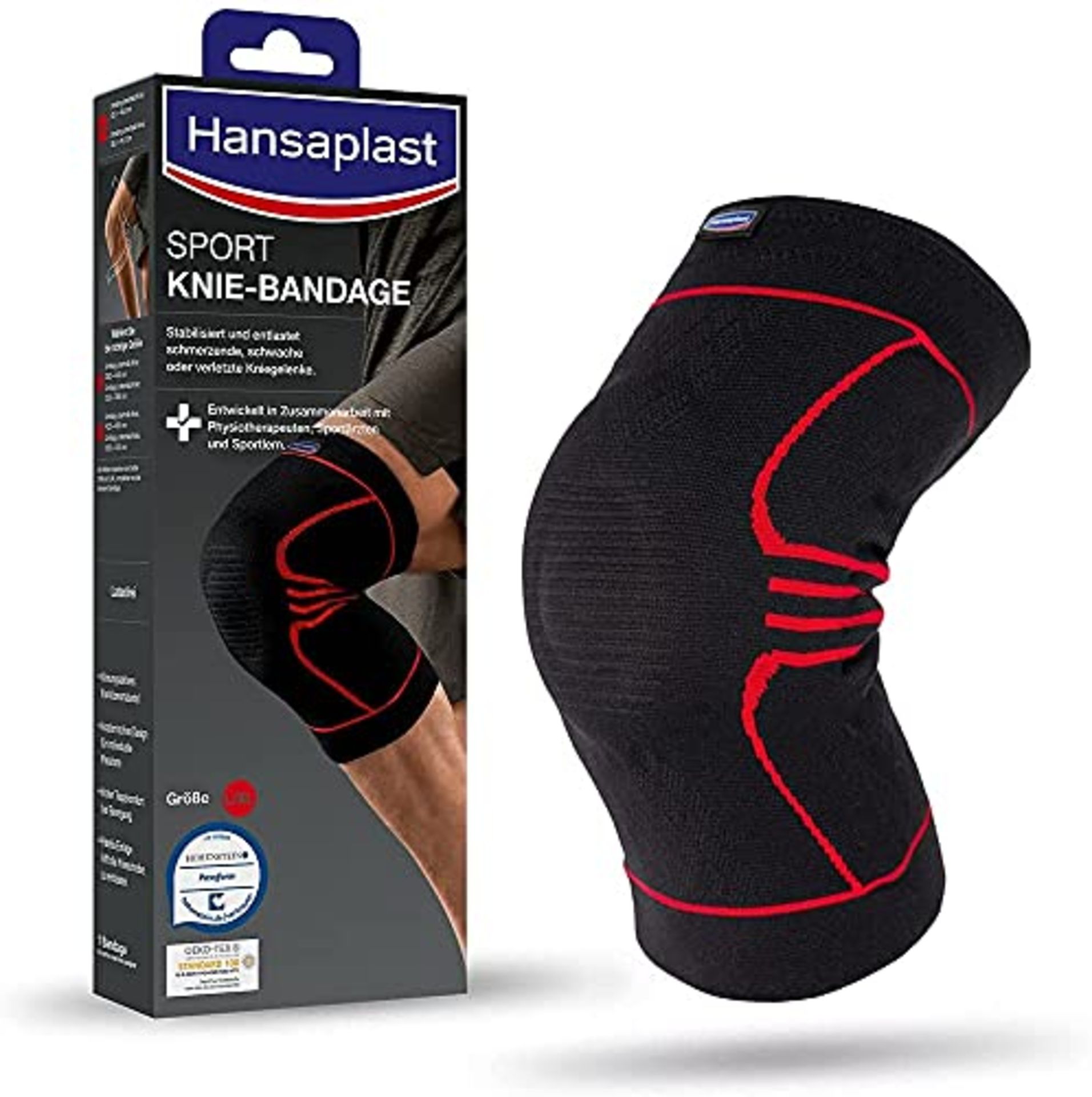 RRP £56.00 8 x Hansaplast Sport Knie-Bandage, Kniebandage stabilisiert und unterst?tzt das Gelen