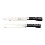 Rockingham Forge Sunrise Collection Carving Knife and Fork Set, Premium Stainless Stee