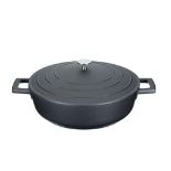 MasterClass Shallow Casserole Dish with Lid 4L/28 cm, Lightweight Cast Aluminium, Indu