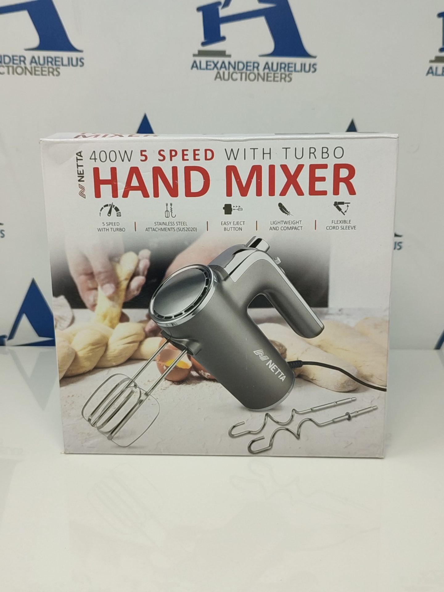 NETTA Hand Mixer - Electric Handheld Whisk - 5 Speed 400W - with Turbo and Easy Eject