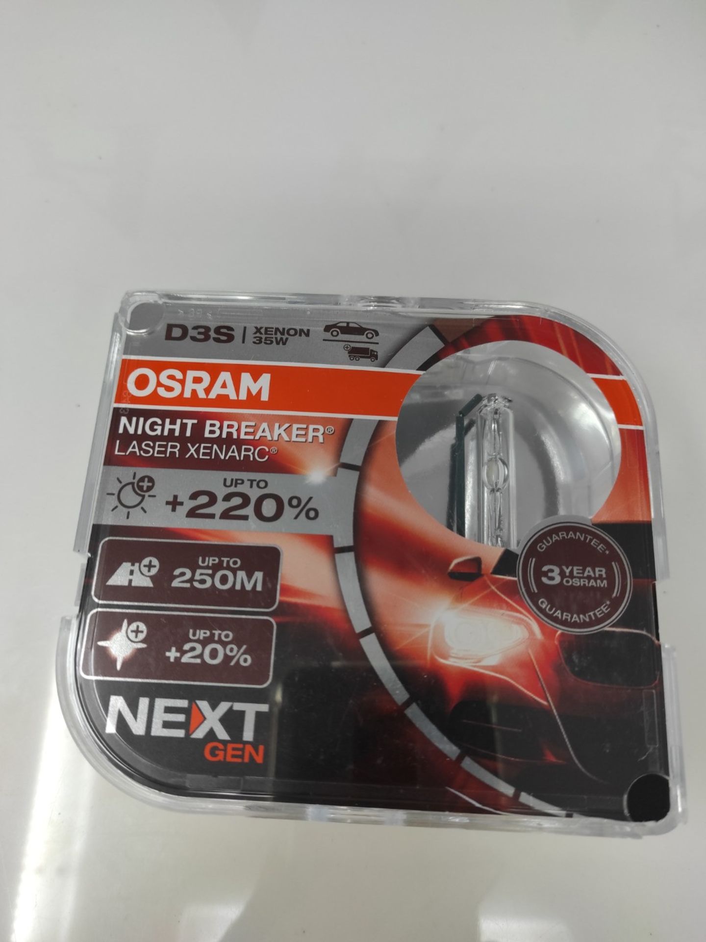 RRP £144.00 OSRAM XENARC NIGHT BREAKER LASER D3S, Next Generation, 220% more brightness, HID xenon - Image 2 of 2