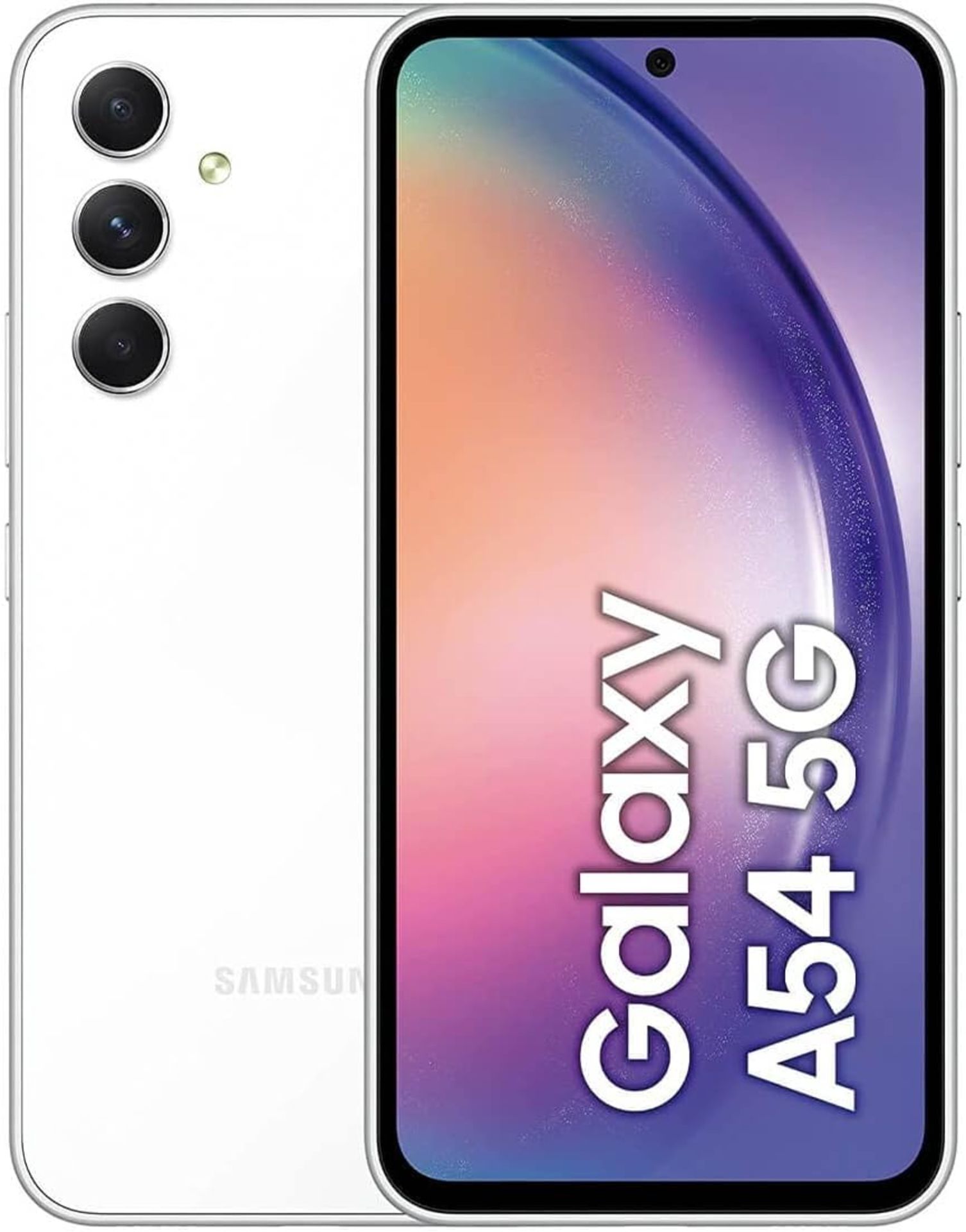RRP £372.00 Samsung Galaxy A54 256GB 5G Mobile Phone - Awesome White, SM-A546BZWDEUB