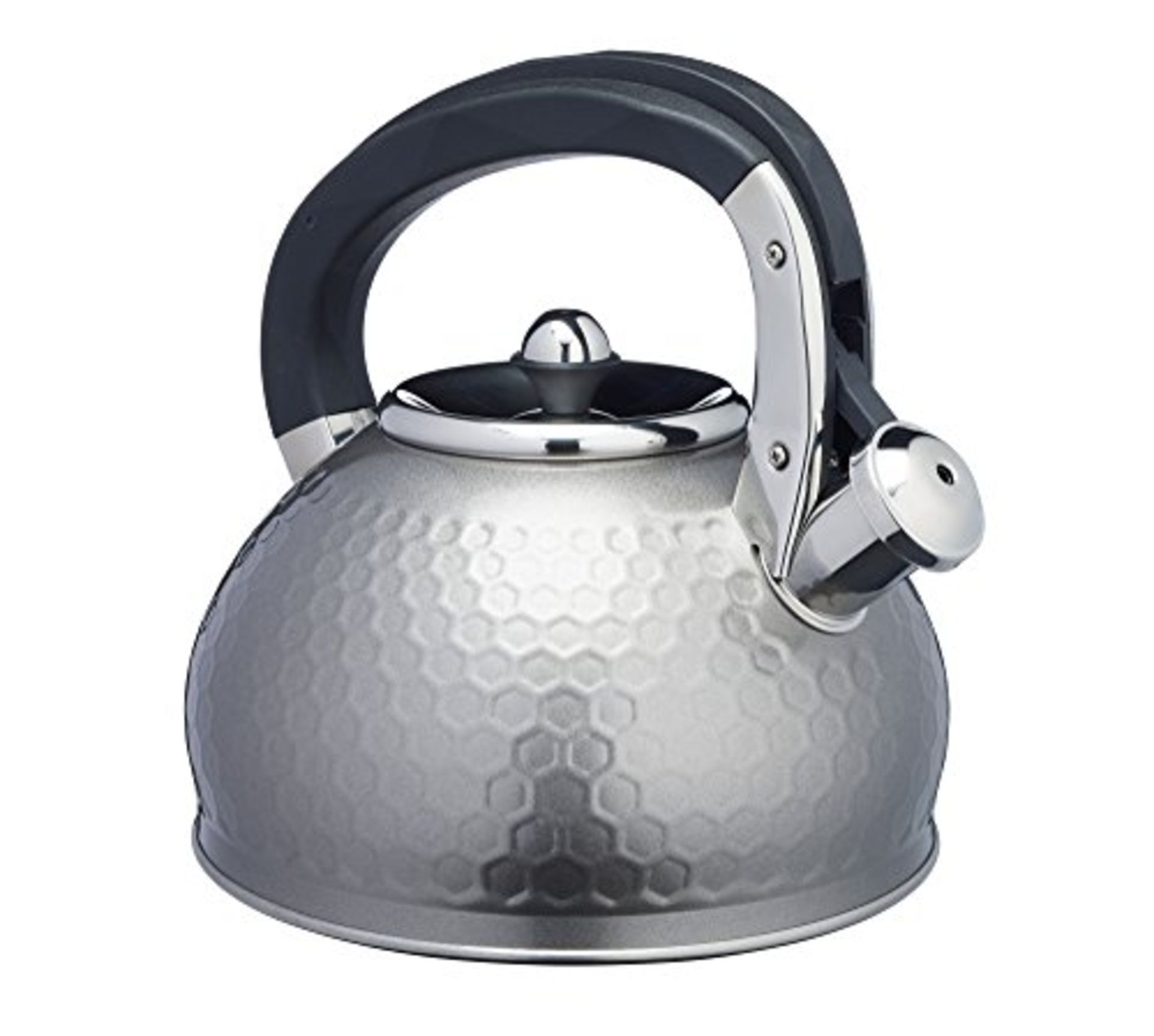 Kitchen Craft Lovello Induction Stovetop Whistling Kettle, Stainless Steel, Grey, 2.5