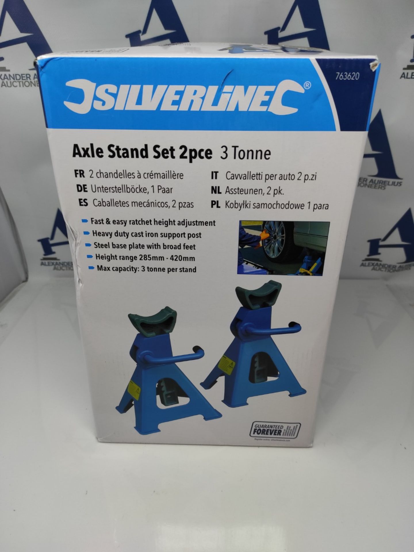 Silverline Axle Stand Set 2pce 3 Tonne (763620) - Image 2 of 3