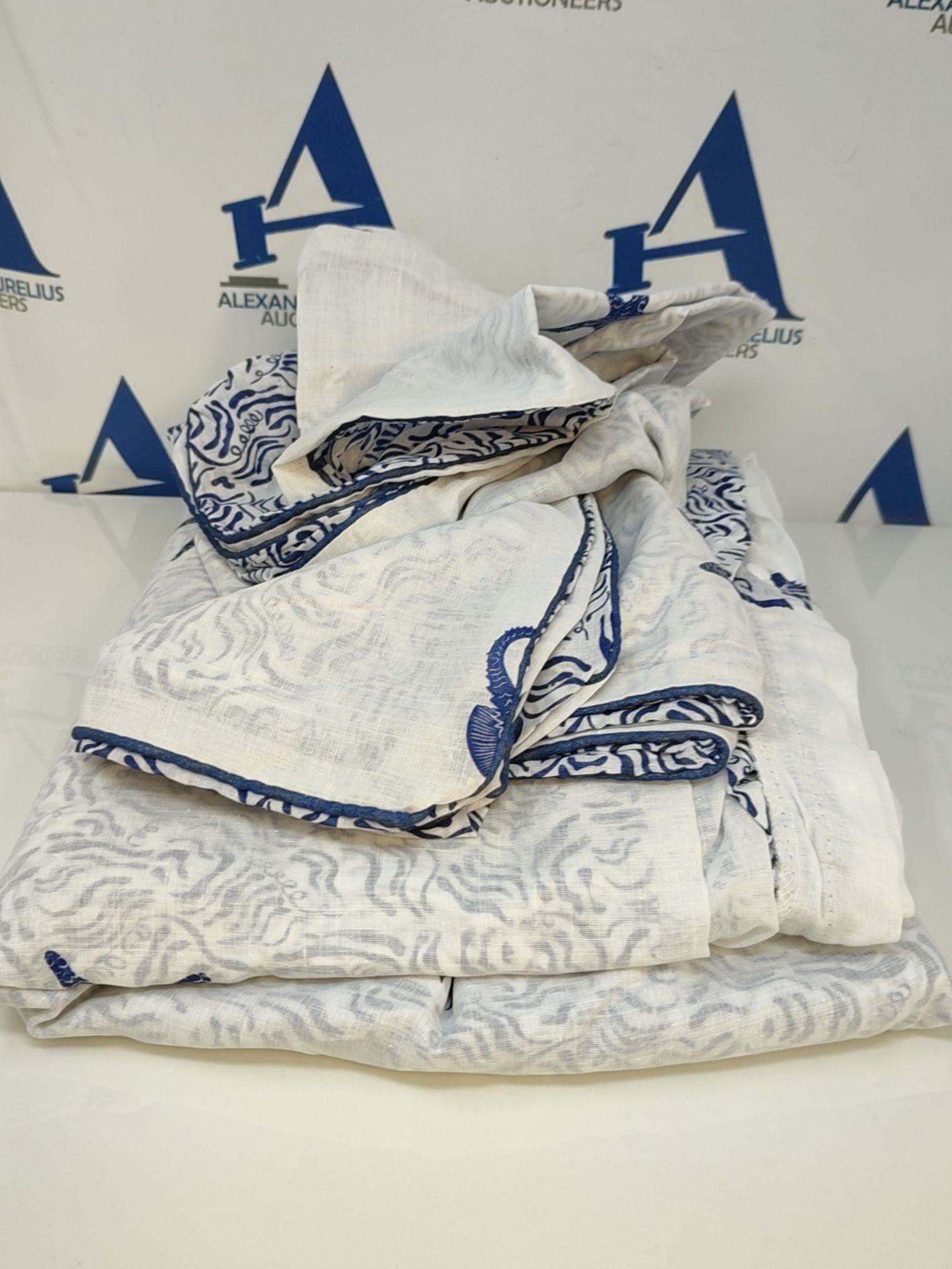 Sleepdown Sea Shore Nautical Waves White Blue Reversible Duvet Cover Quilt Pillow Case