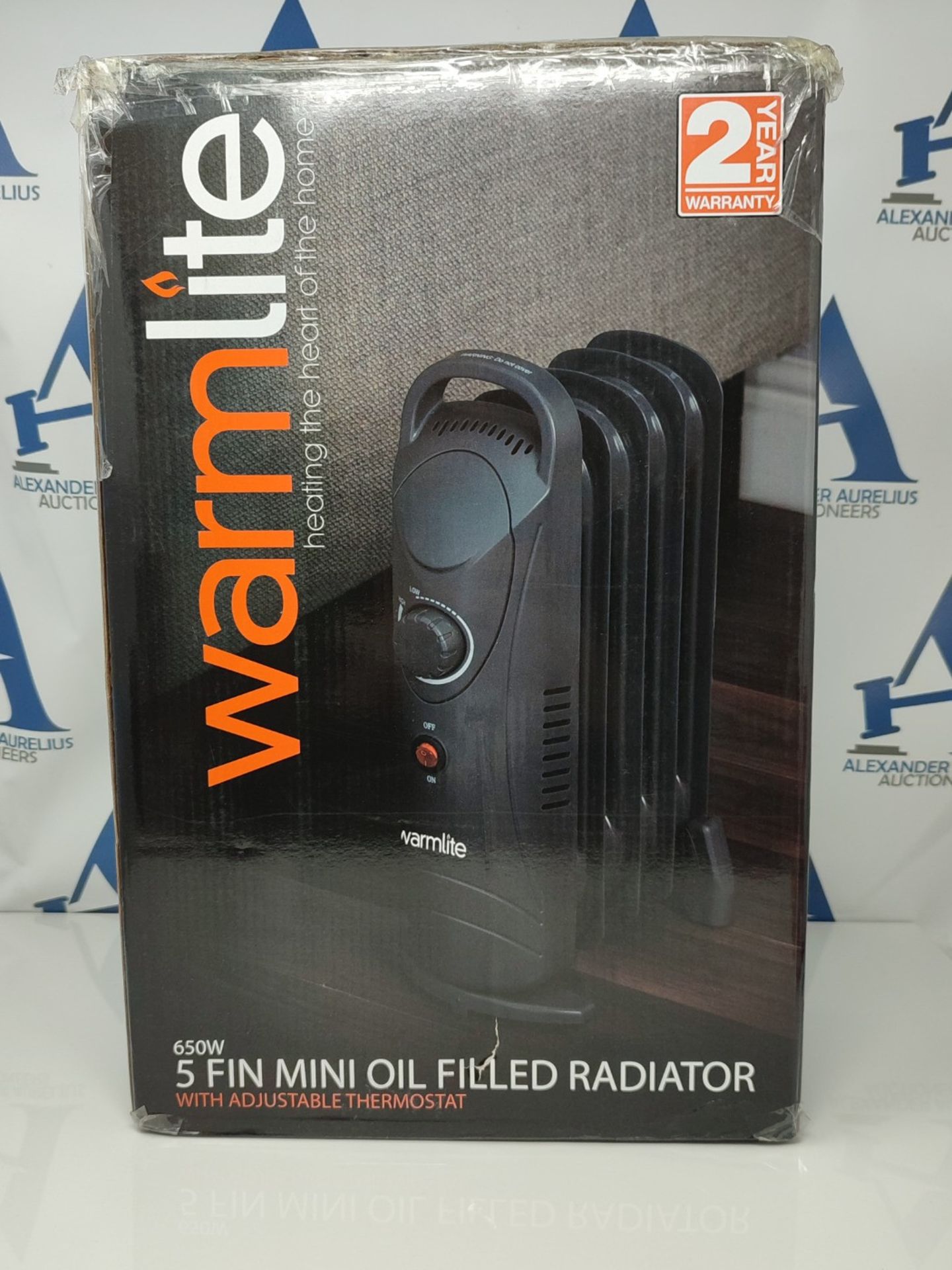 Warmlite WL43002YDT 650W 5 Fin Oil Filled Radiator with Adjustable Thermostat and Over - Image 2 of 3