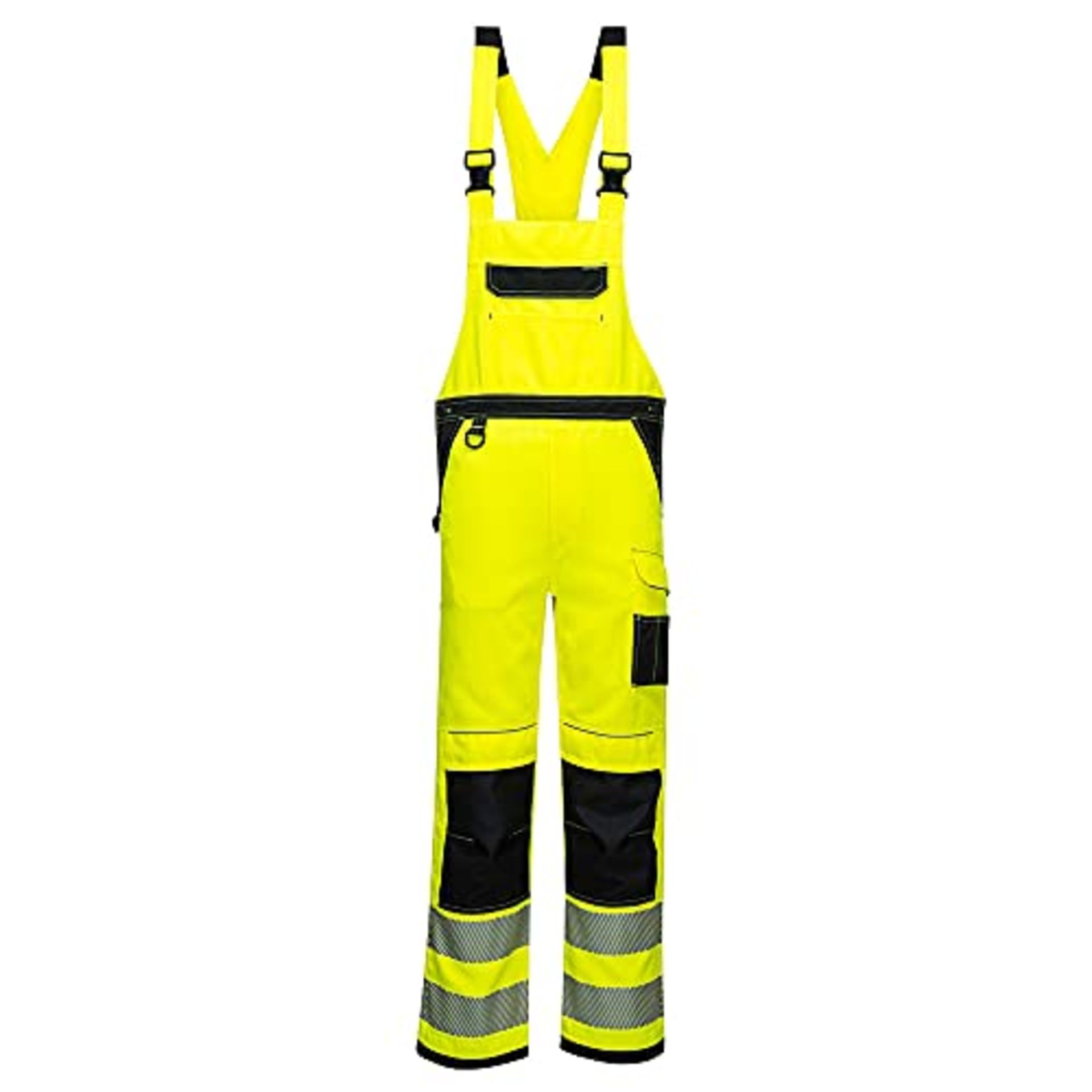 RRP £54.00 Portwest PW3 Hi-Vis Bib and Brace, Size: L, Colour: Yellow/Black, PW344YBRL