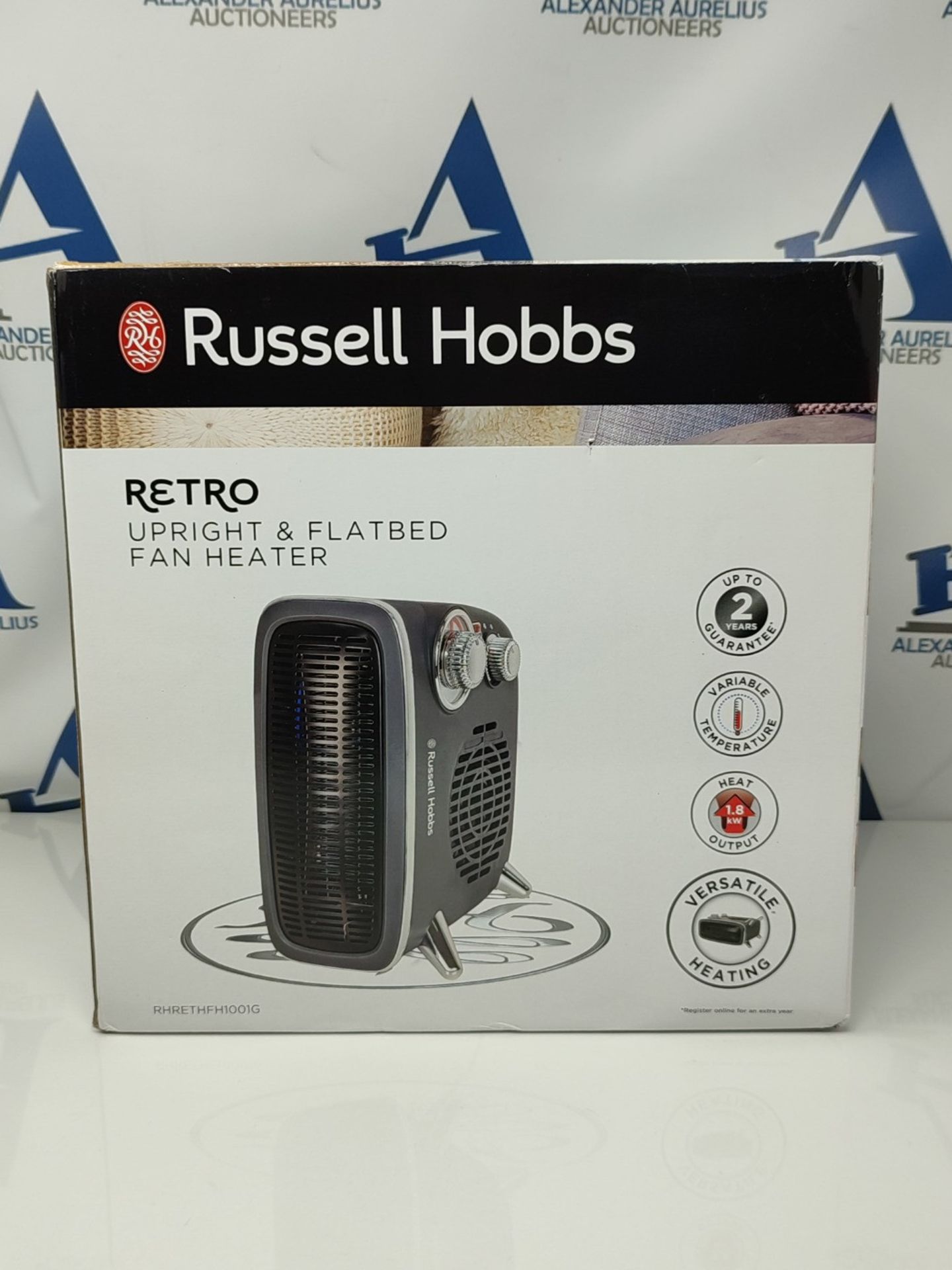 Russell Hobbs 1800W/1.8KW Electric Heater, Retro Horizontal/Vertical Fan Heater in Gre - Image 2 of 3