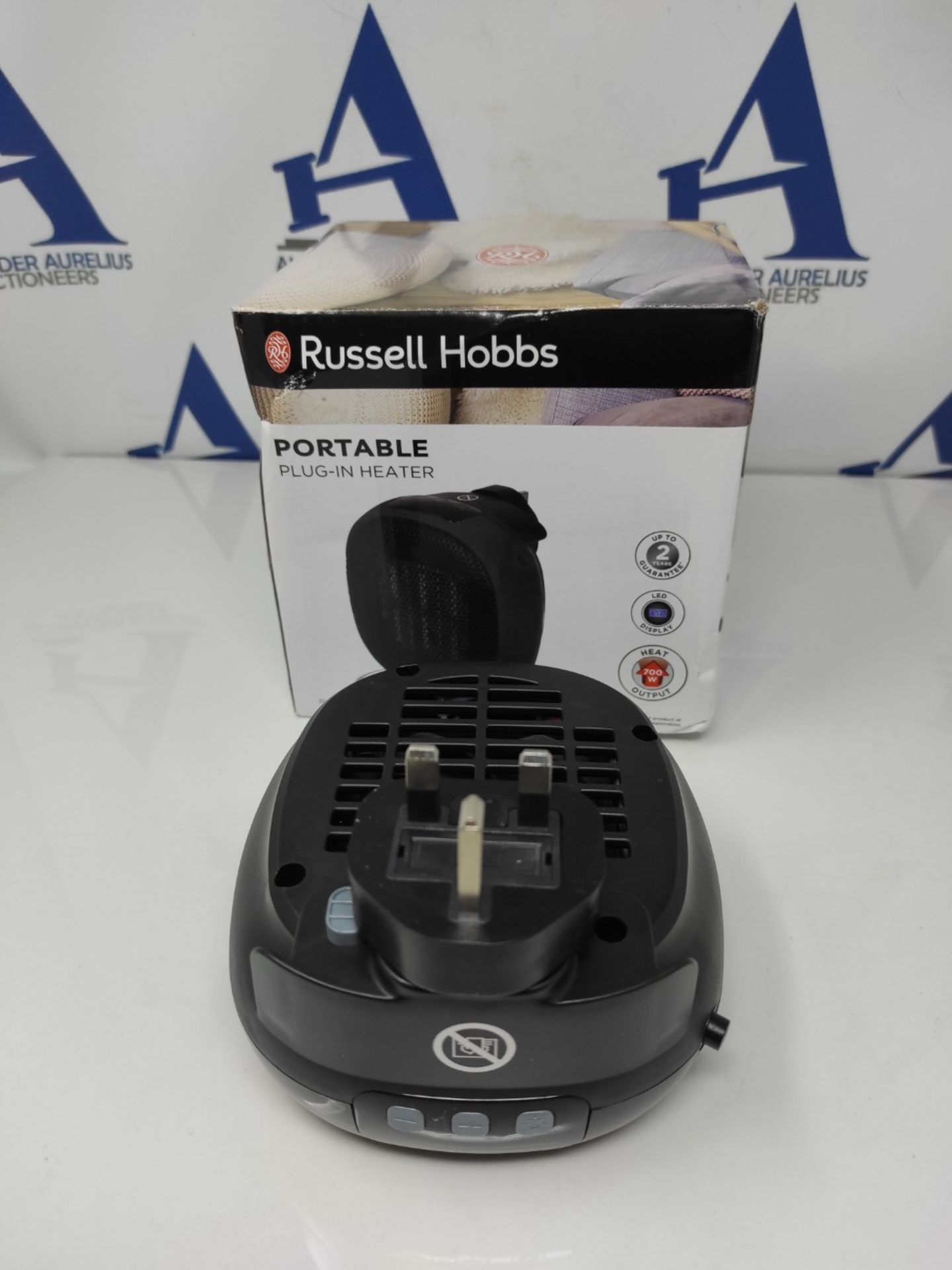 Russell Hobbs RHPH7001 700W Compact Portable Black Ceramic Plug in Fan Heater in Black - Image 3 of 3