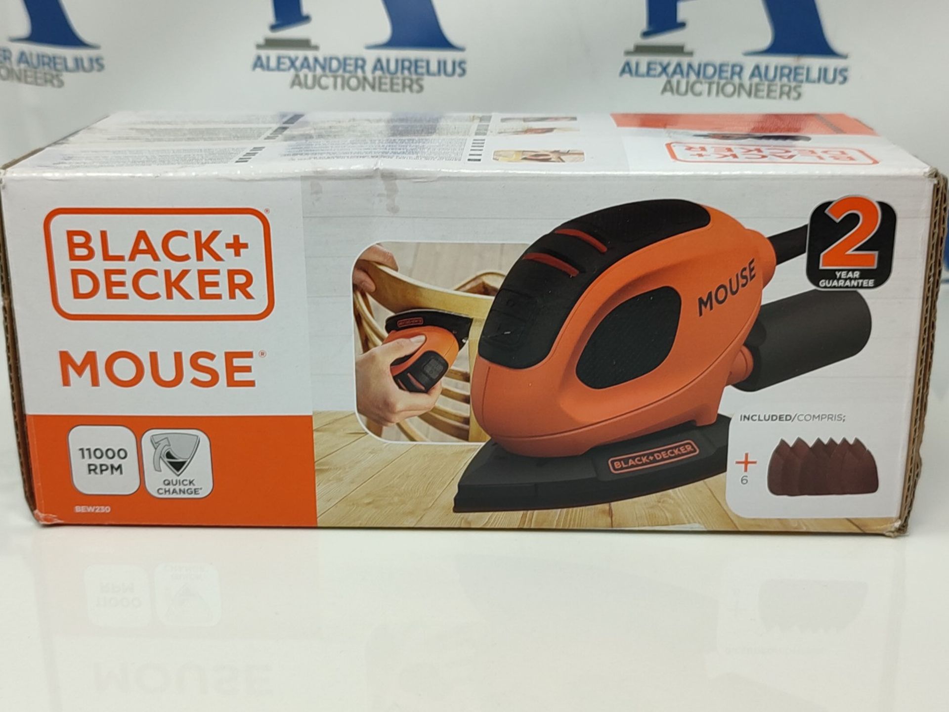 BLACK+DECKER 55 W Detail Mouse Electric Sander with 6 Sanding Sheets, BEW230-GB - Bild 2 aus 3