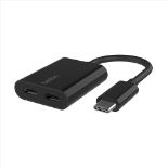 Belkin RockStar"! USB-C Audio + Charge Adapter, Headphone Adapter w/ USB-C 60W Power