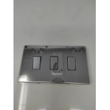 Varilight 3-Gang 10A 1- or 2-Way Rocker Light Switch (Twin Plate) Polished Chrome XDC9